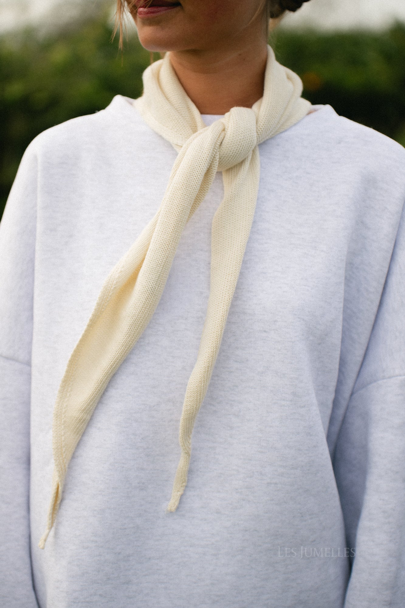 Cecile triangle cotton scarf ecru