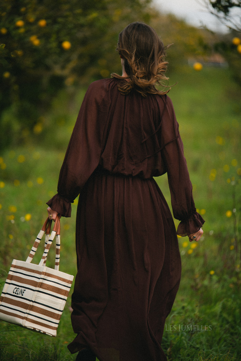 Celine maxi dress hot chocolate