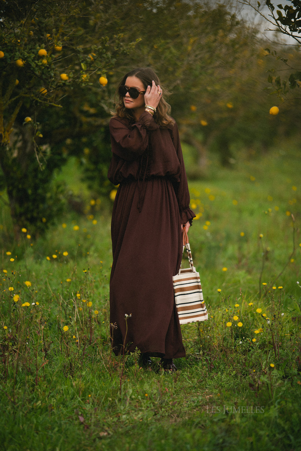 Celine maxi dress hot chocolate