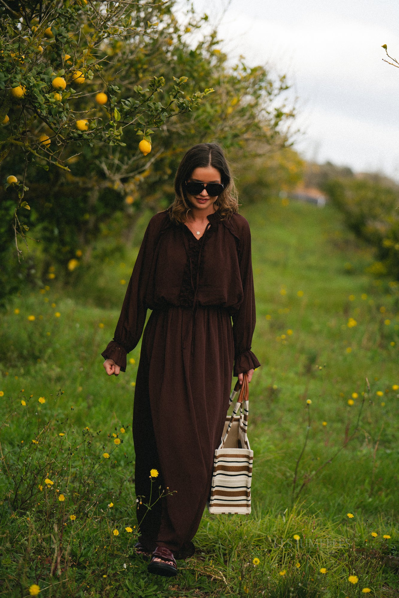 Celine maxi dress hot chocolate