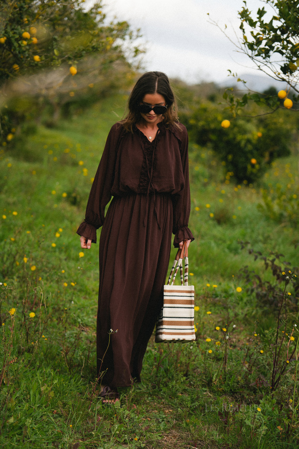 Celine maxi dress hot chocolate