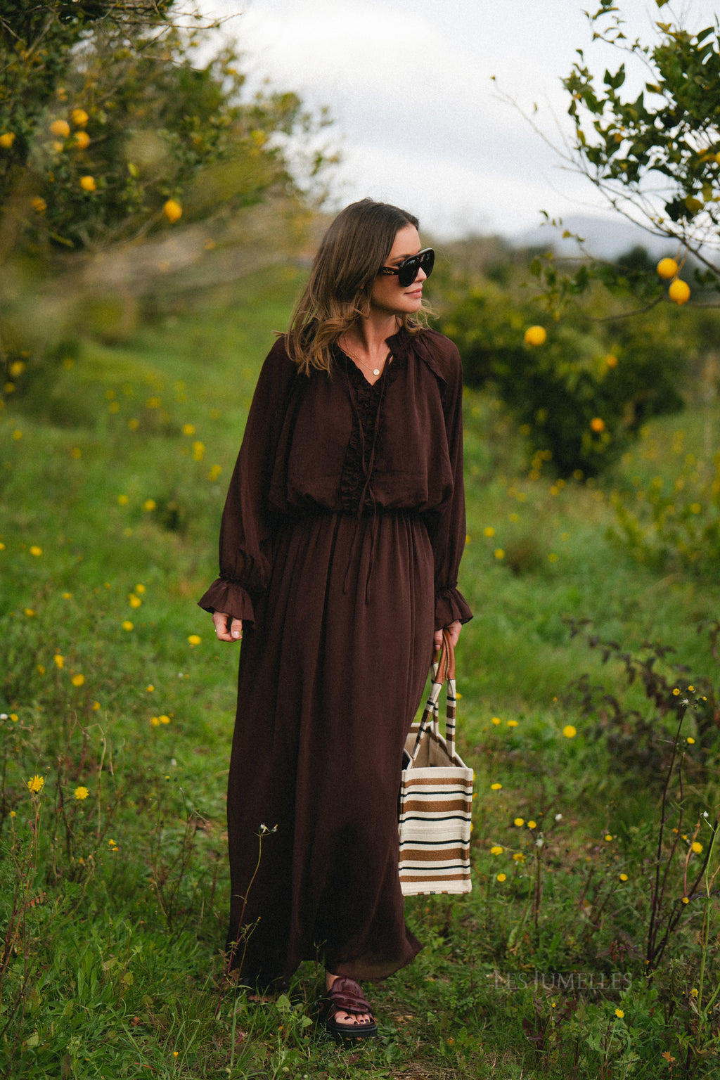 Celine maxi dress hot chocolate