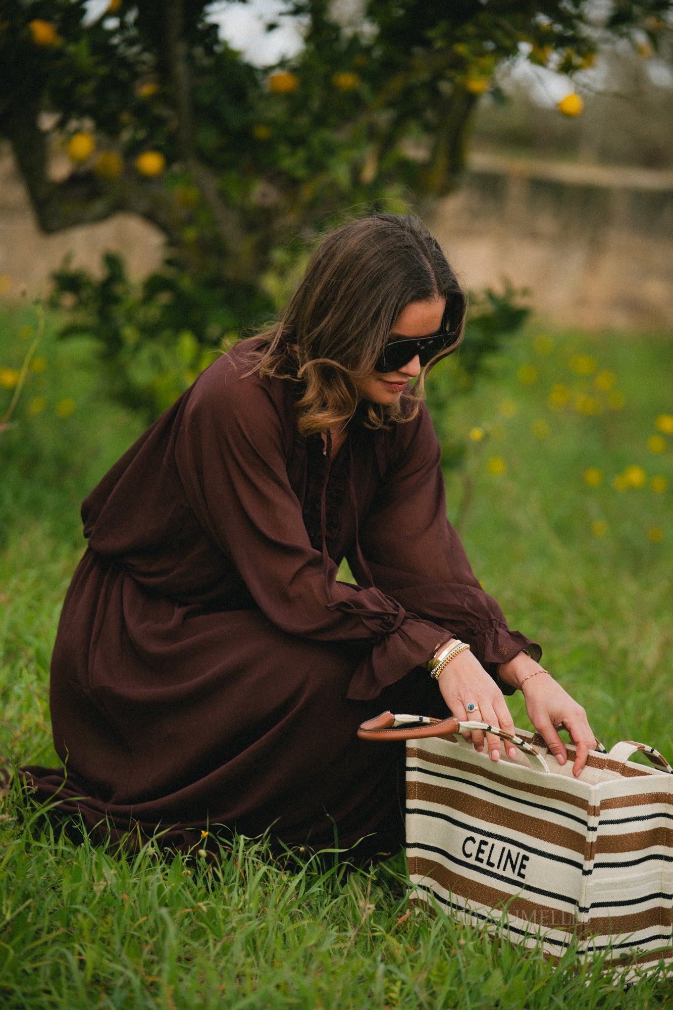 Celine maxi dress hot chocolate