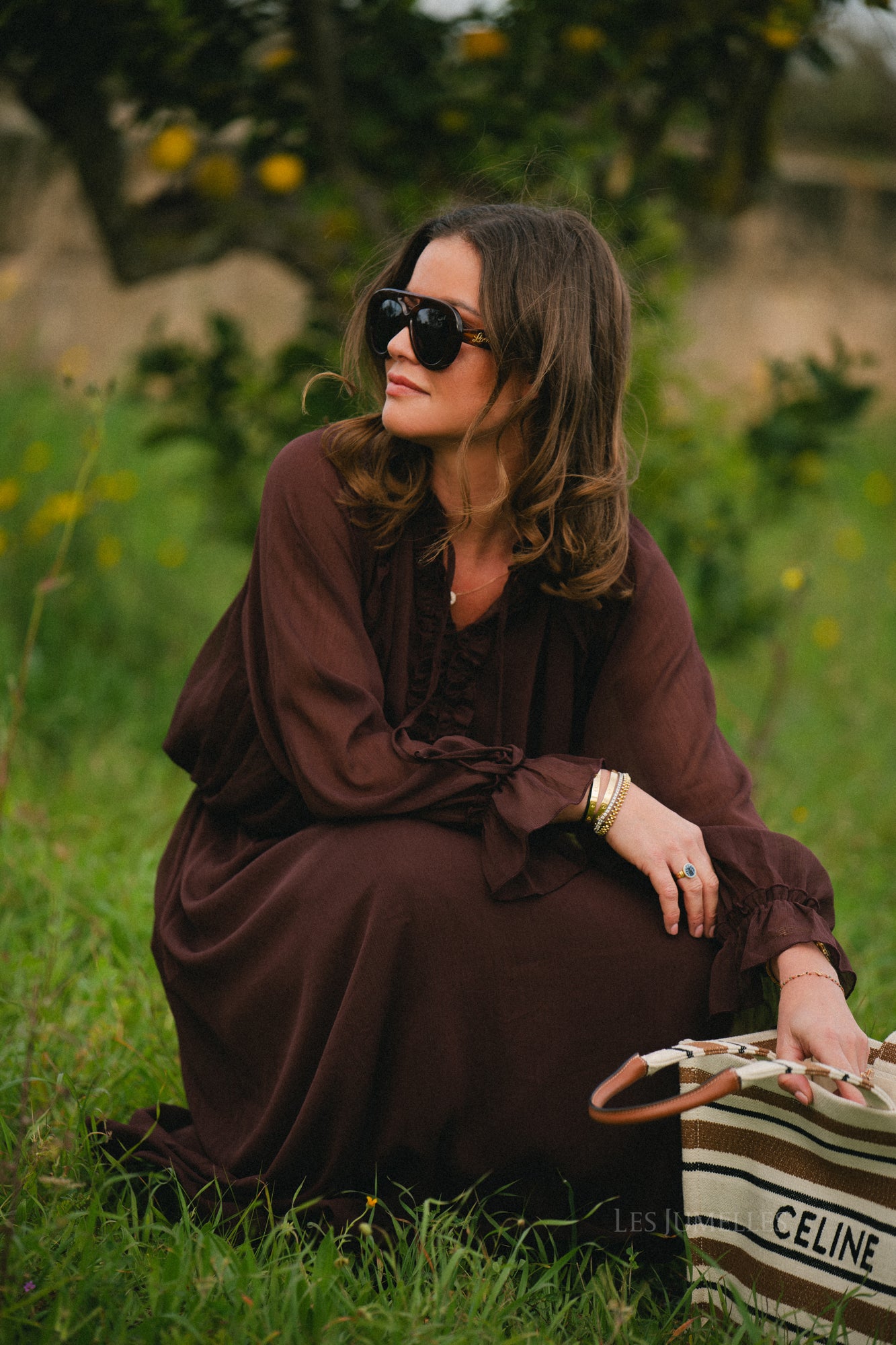 Celine maxi dress hot chocolate