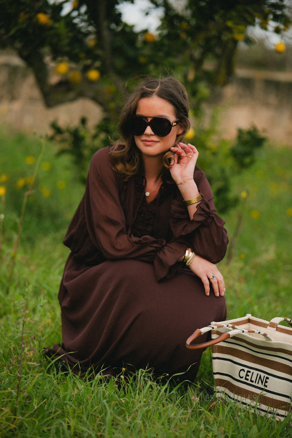 Celine maxi dress hot chocolate