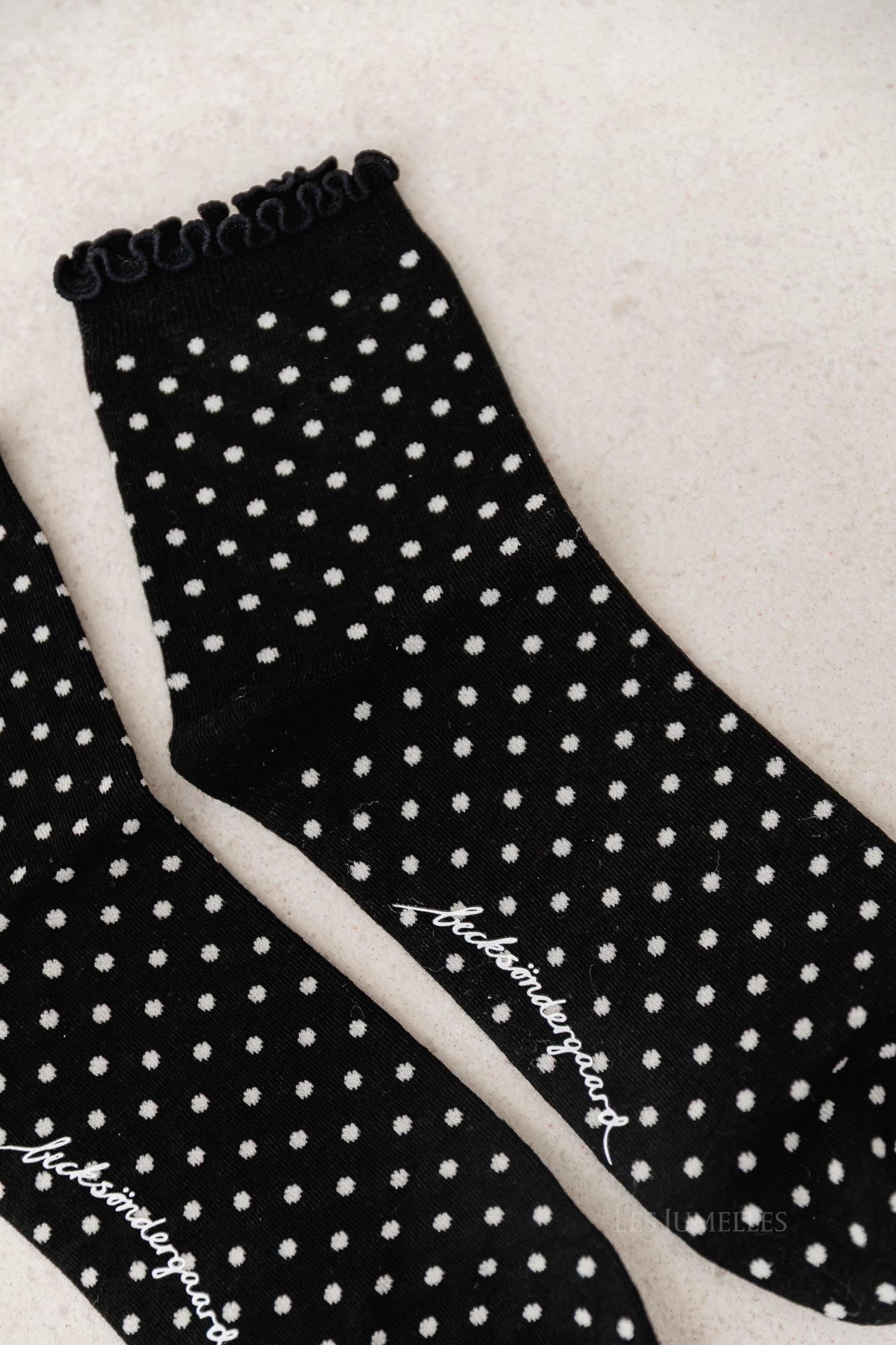 Dotted Frilla short sock black