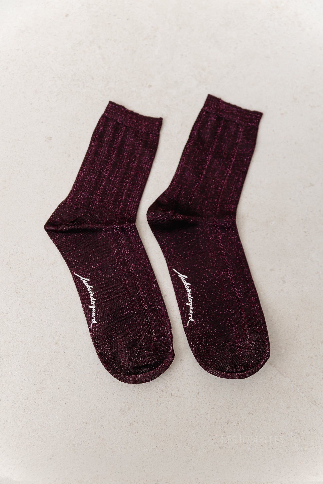 Glitter Drake socks fig red