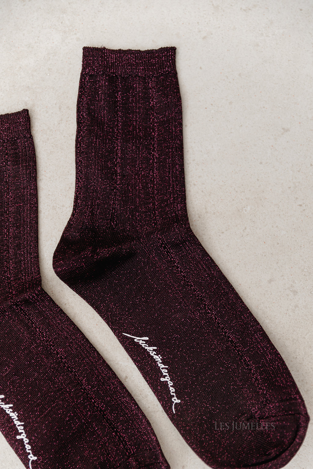 Glitter Drake socks fig red
