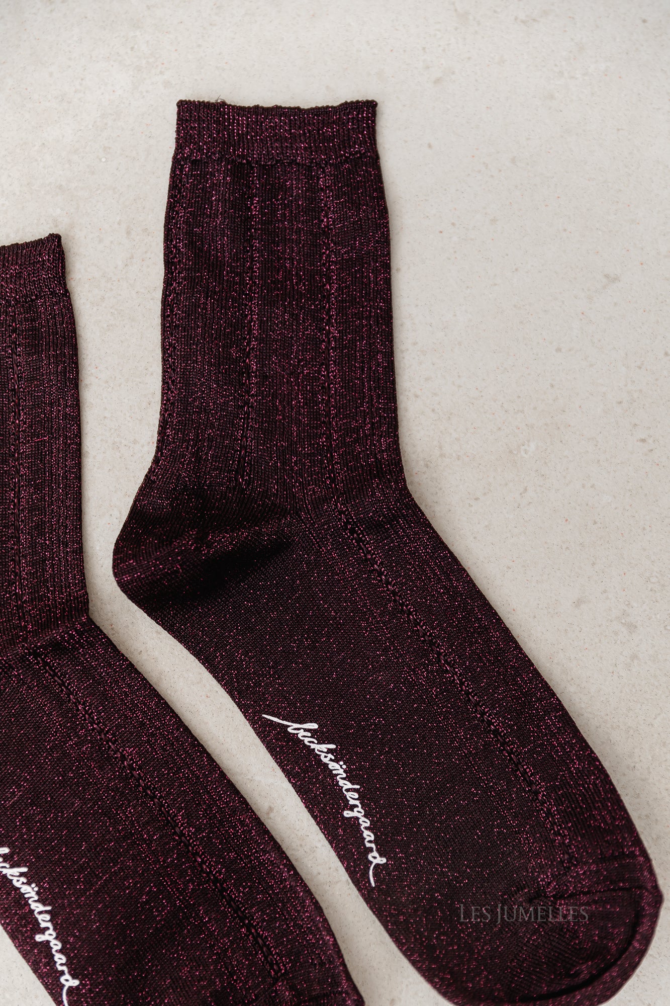 Glitter Drake socks fig red