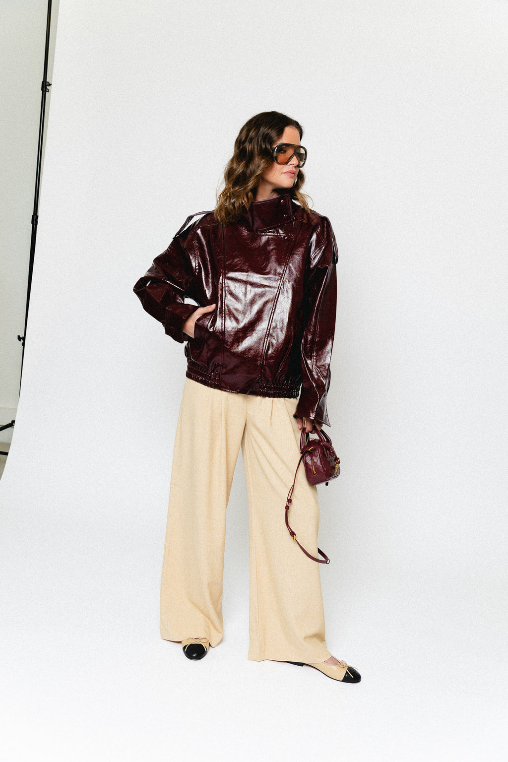 Ruby PU jacket burgundy