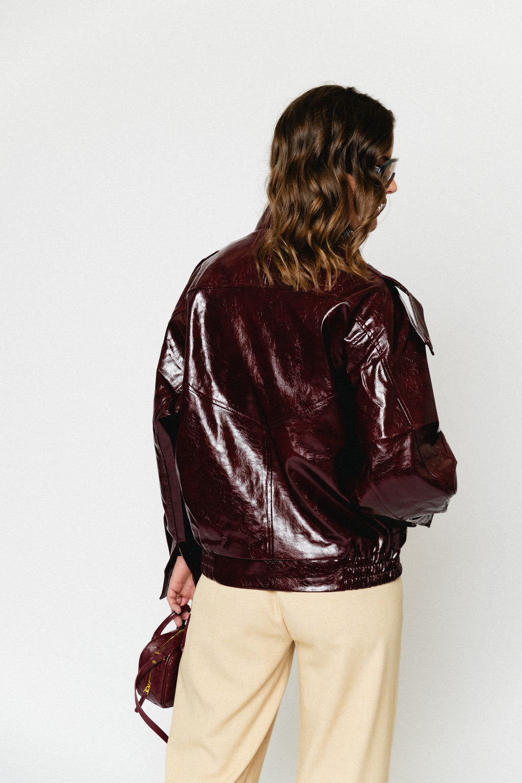 Ruby PU jacket burgundy