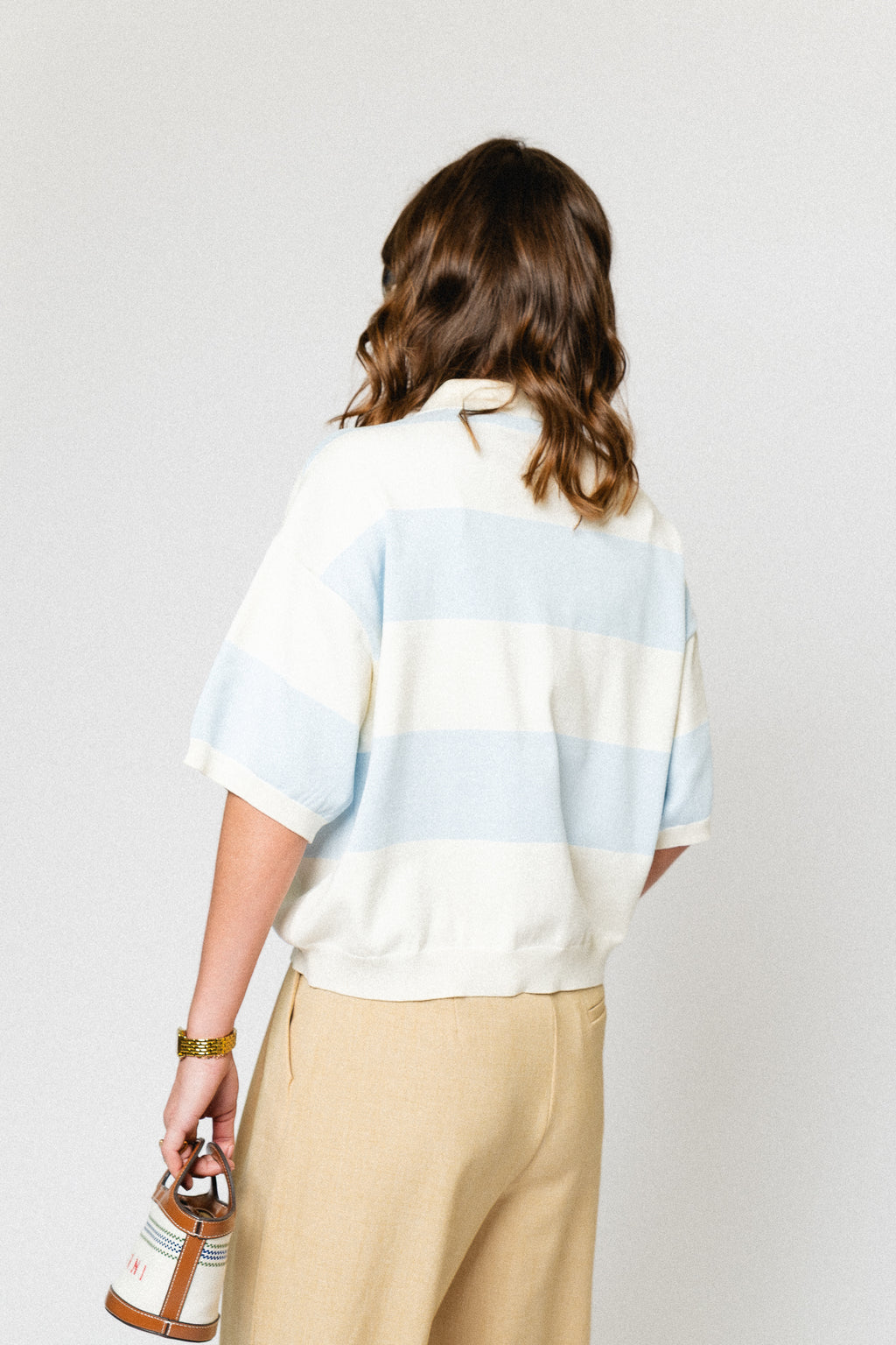 GZMaia SS polo pullover blue finch striped