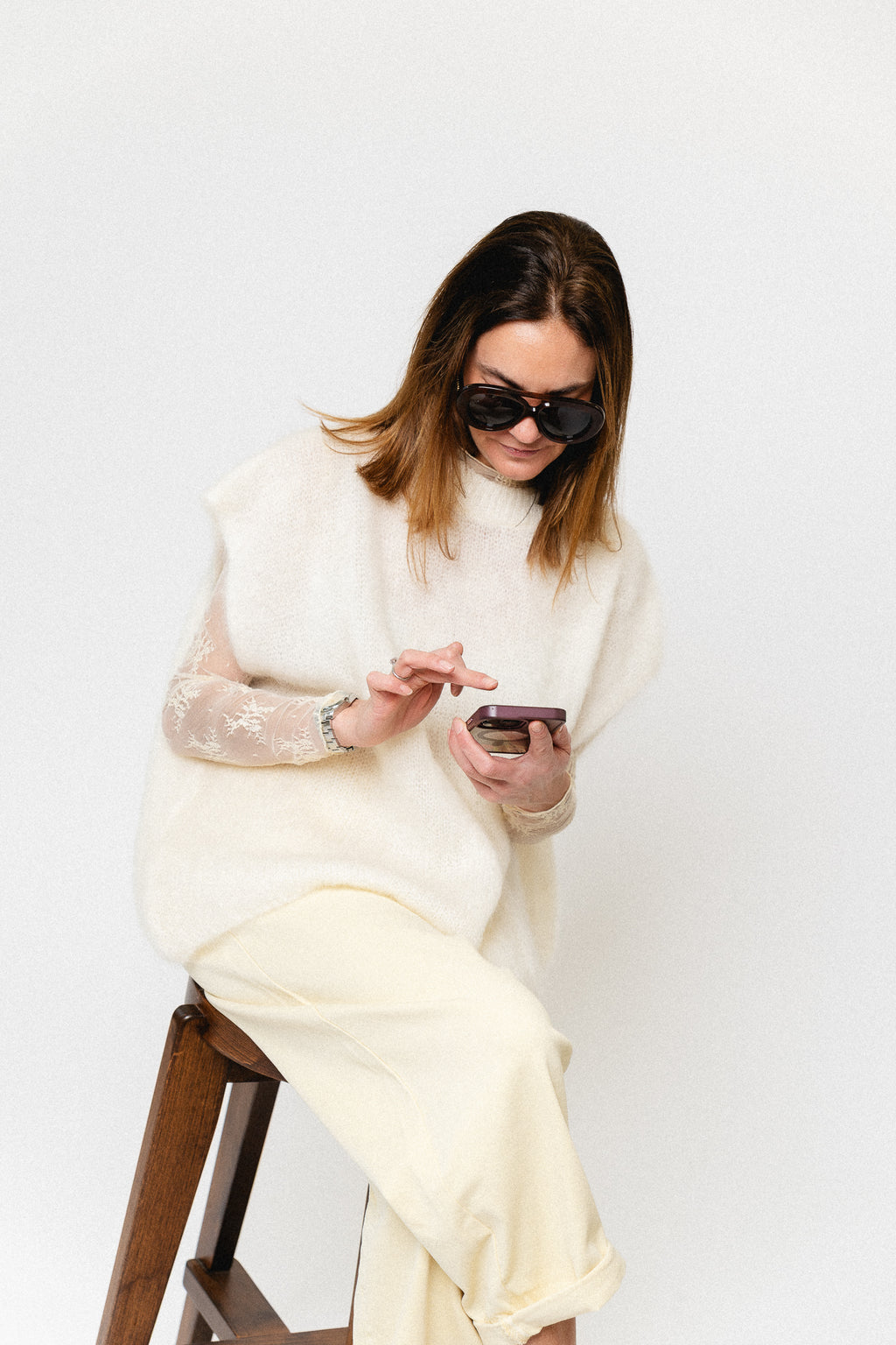 Indy SL mohair jumper ecru