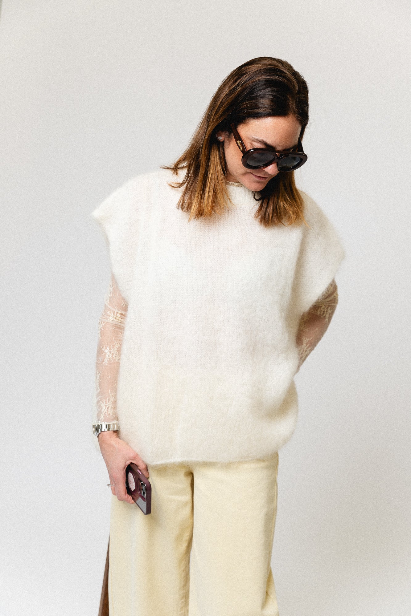 Indy SL mohair jumper ecru