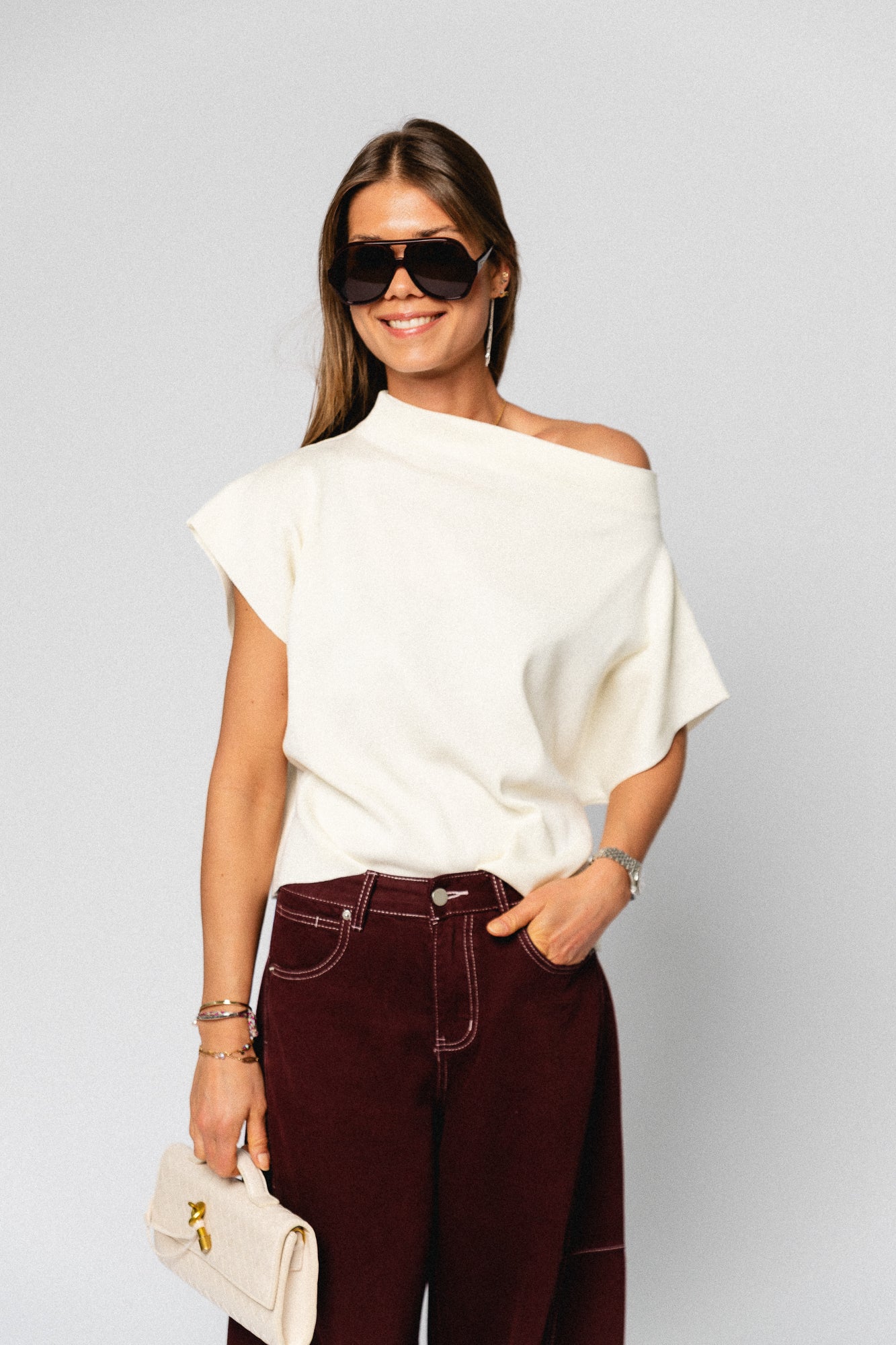 Aimee knitted top cream