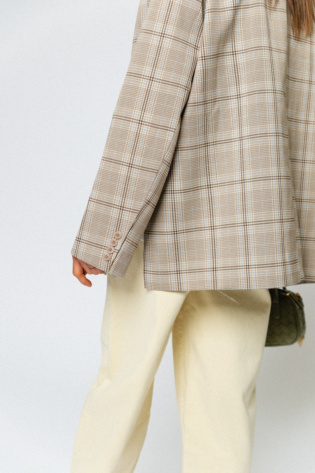 Chloe oversized signature check blazer taupe/brown