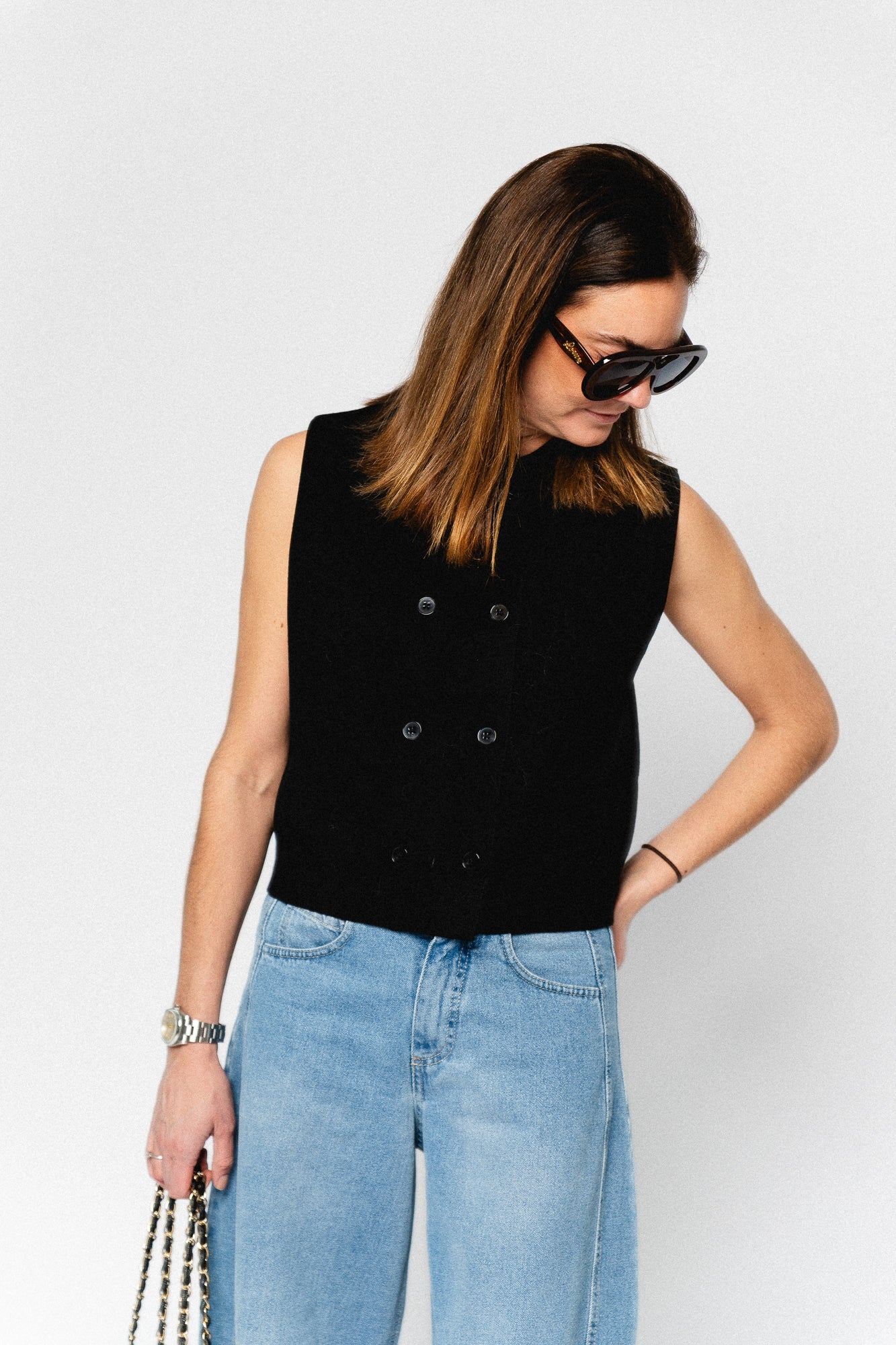 Vaya knit vest black