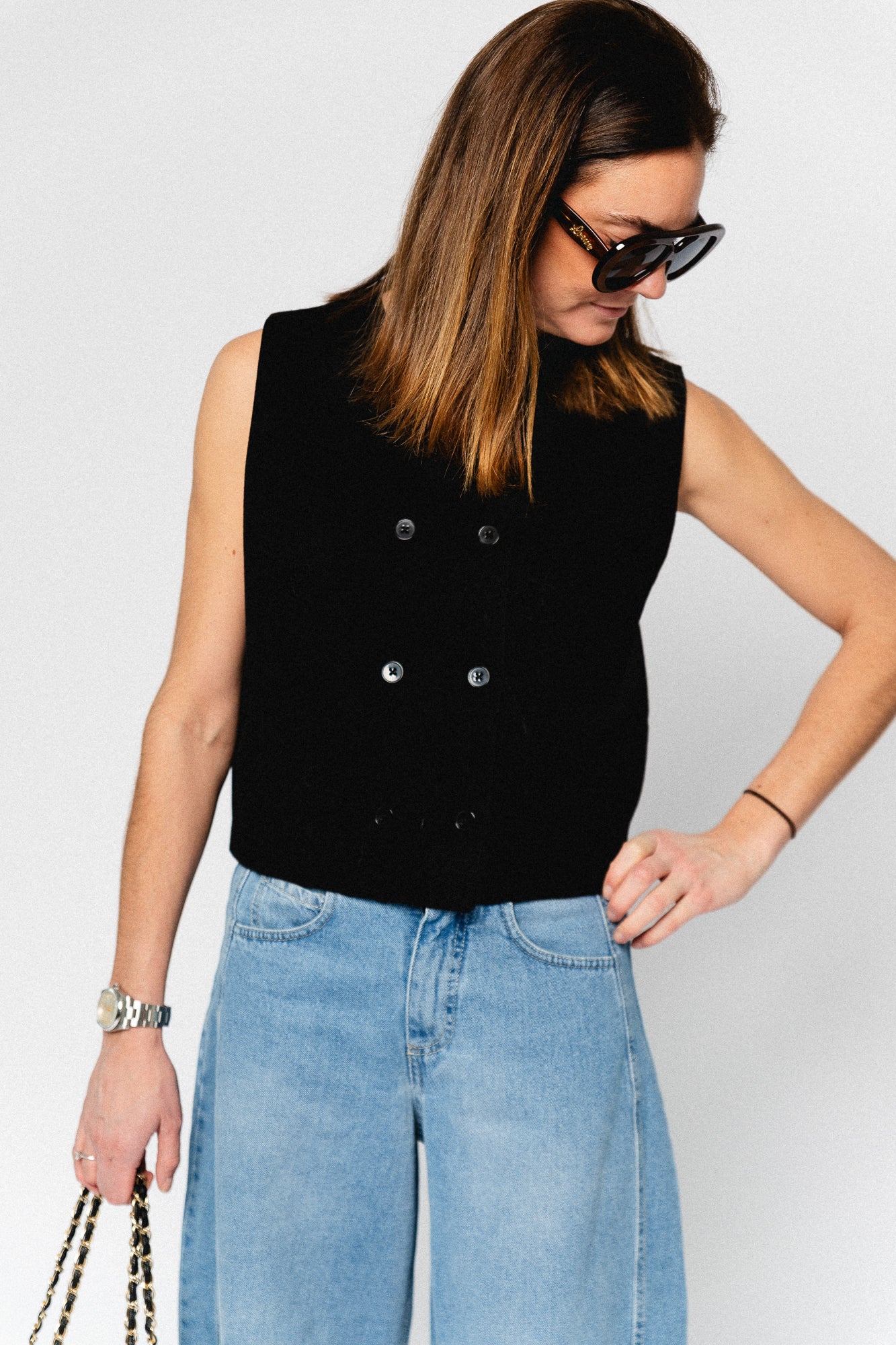 Vaya knit vest black