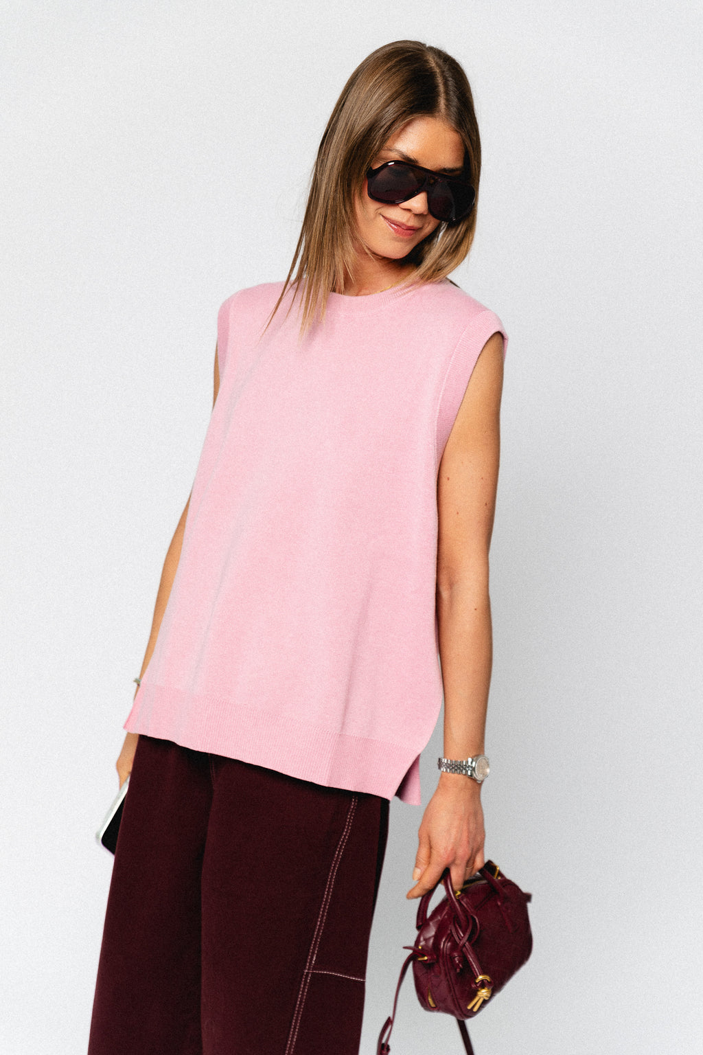 Thanya vest cameo pink