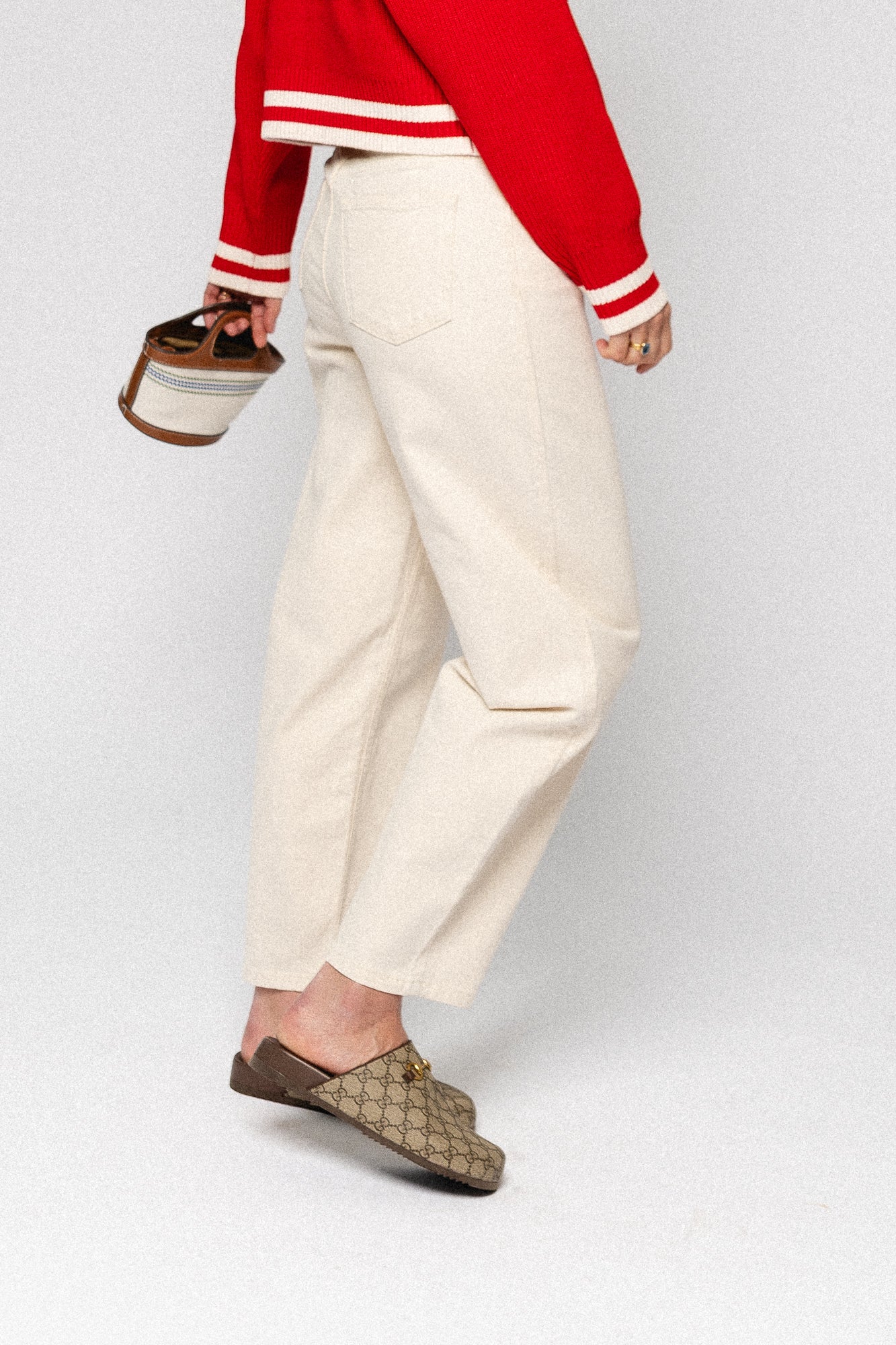 SLFBarrel Ebba HW jeans egret