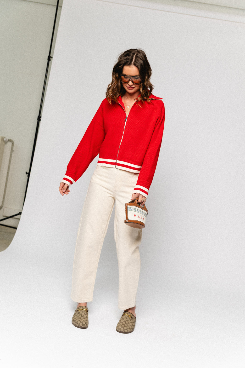 Lucila cardigan red wash