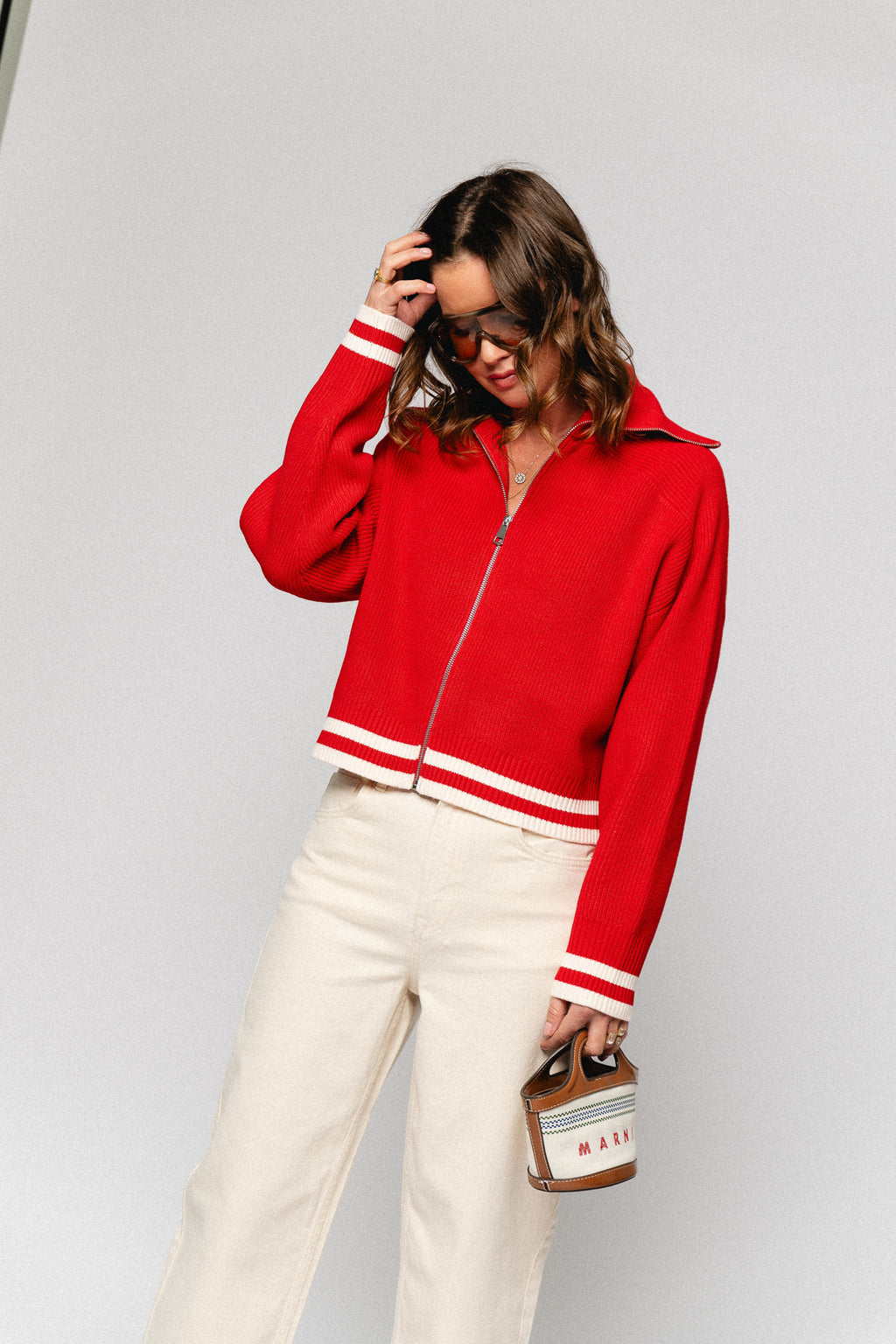 Lucila cardigan red wash