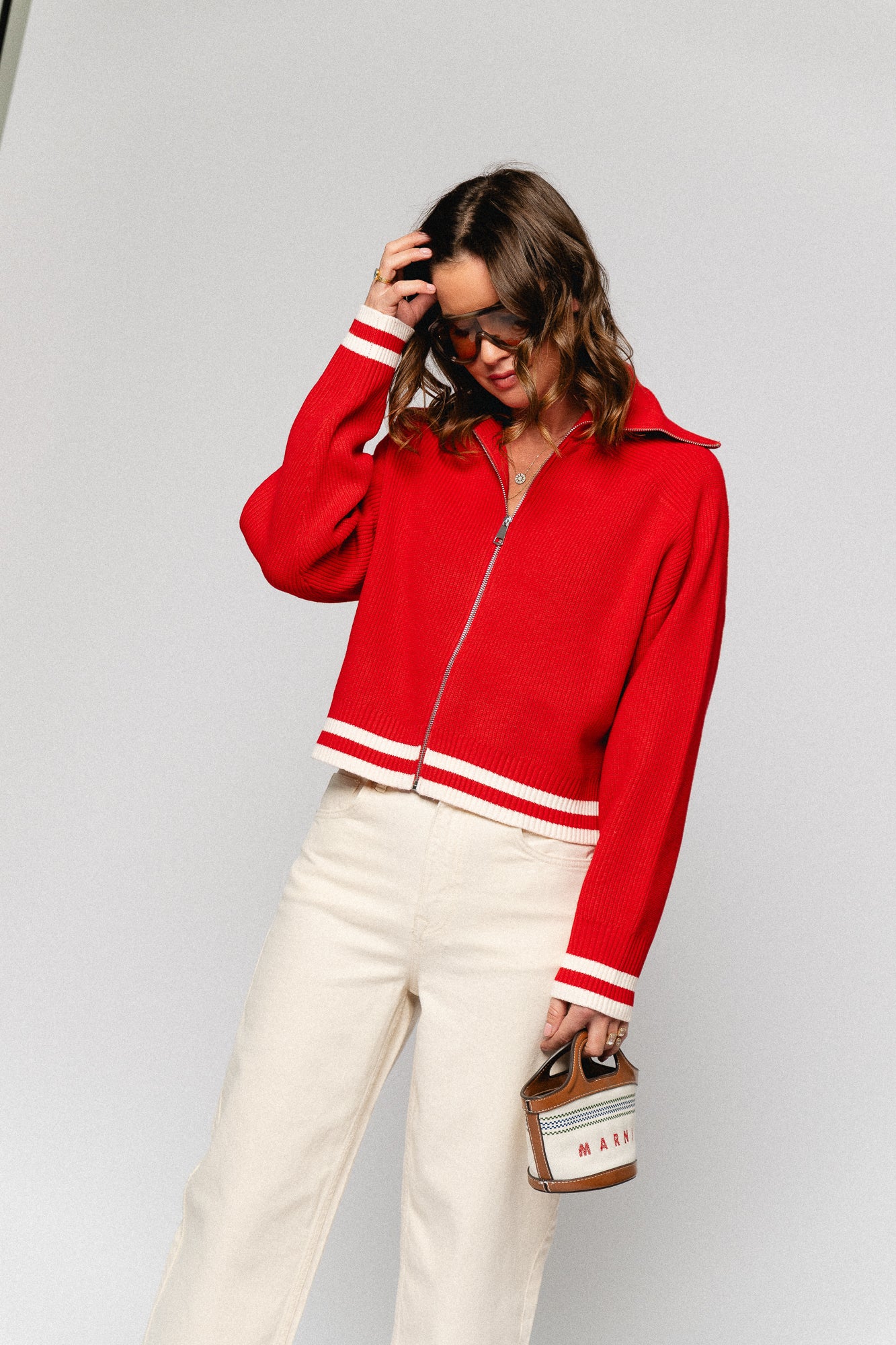 Lucila cardigan red wash