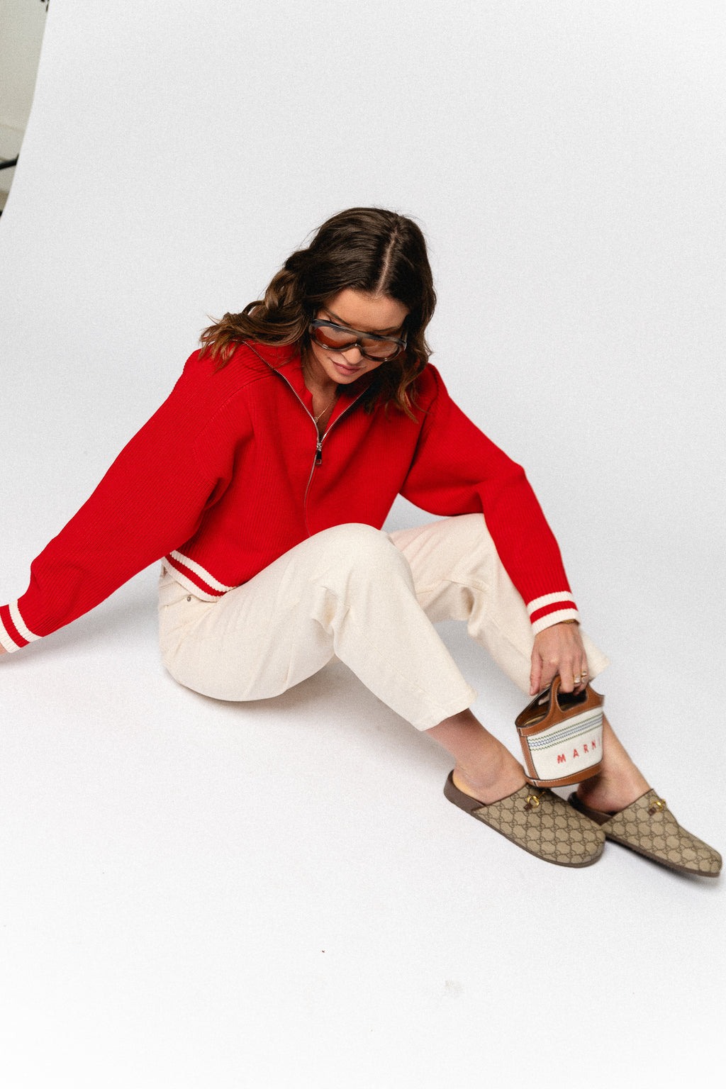 Lucila cardigan red wash