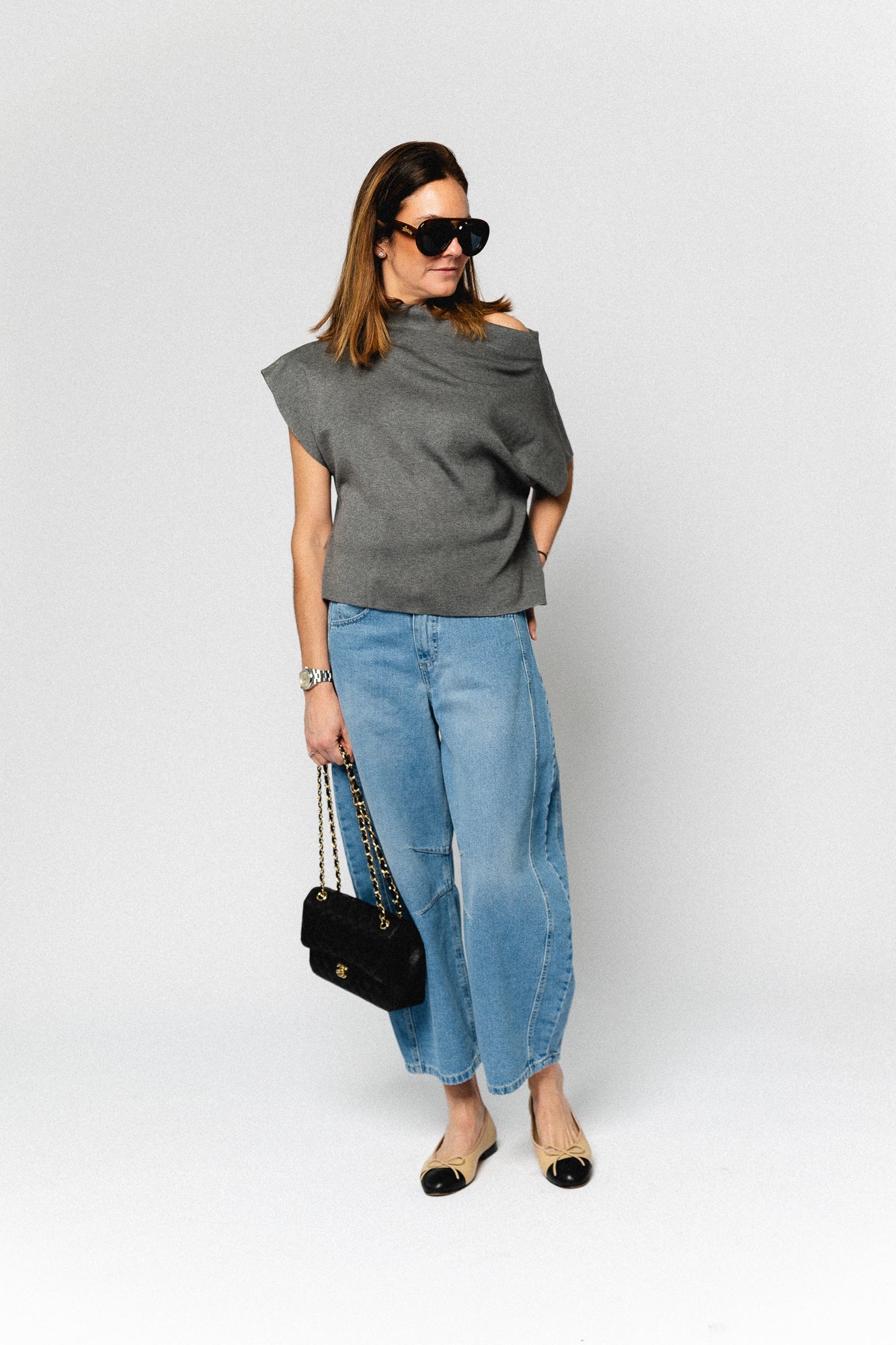 Aimee knitted top dark grey
