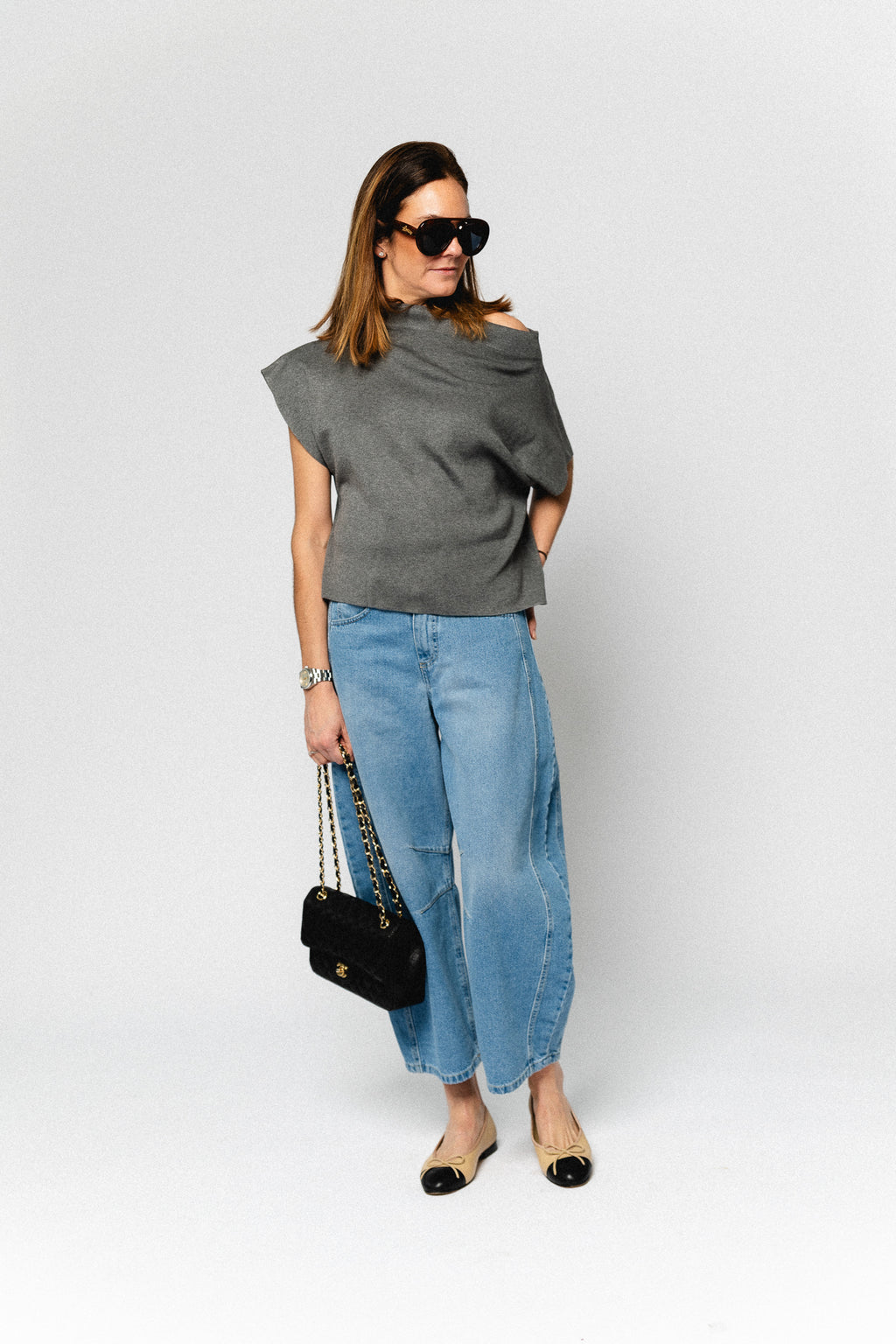 Celina Barrel Jeans Mittelblau