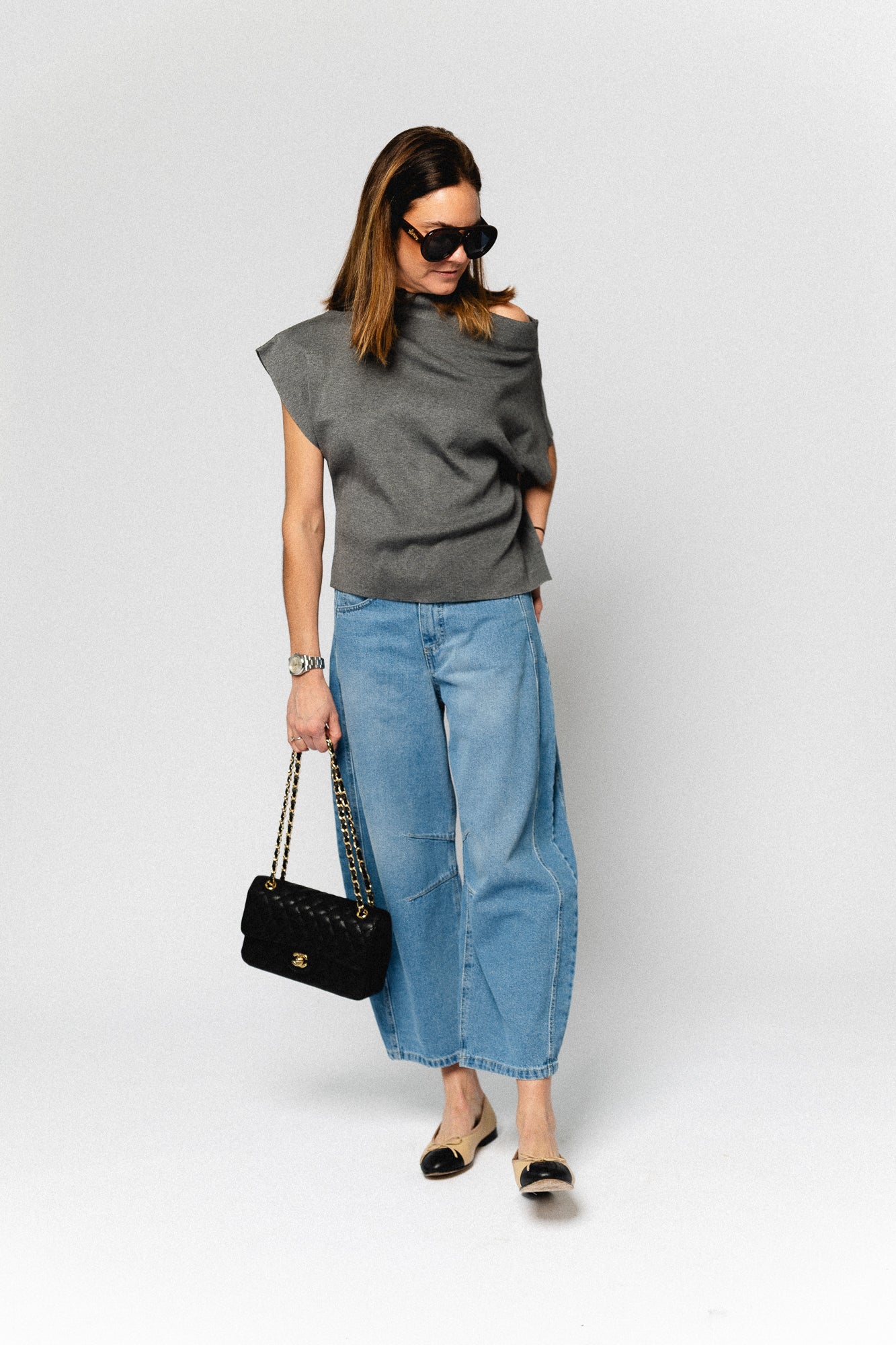 Aimee knitted top dark grey