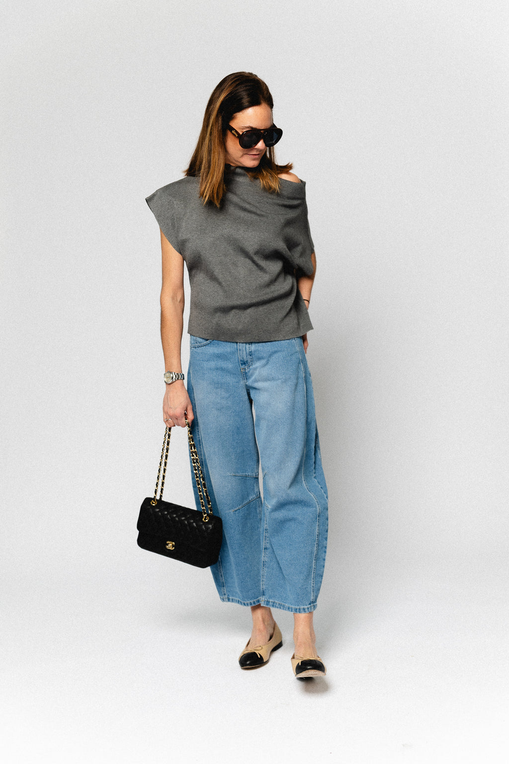 Celina Barrel Jeans Mittelblau