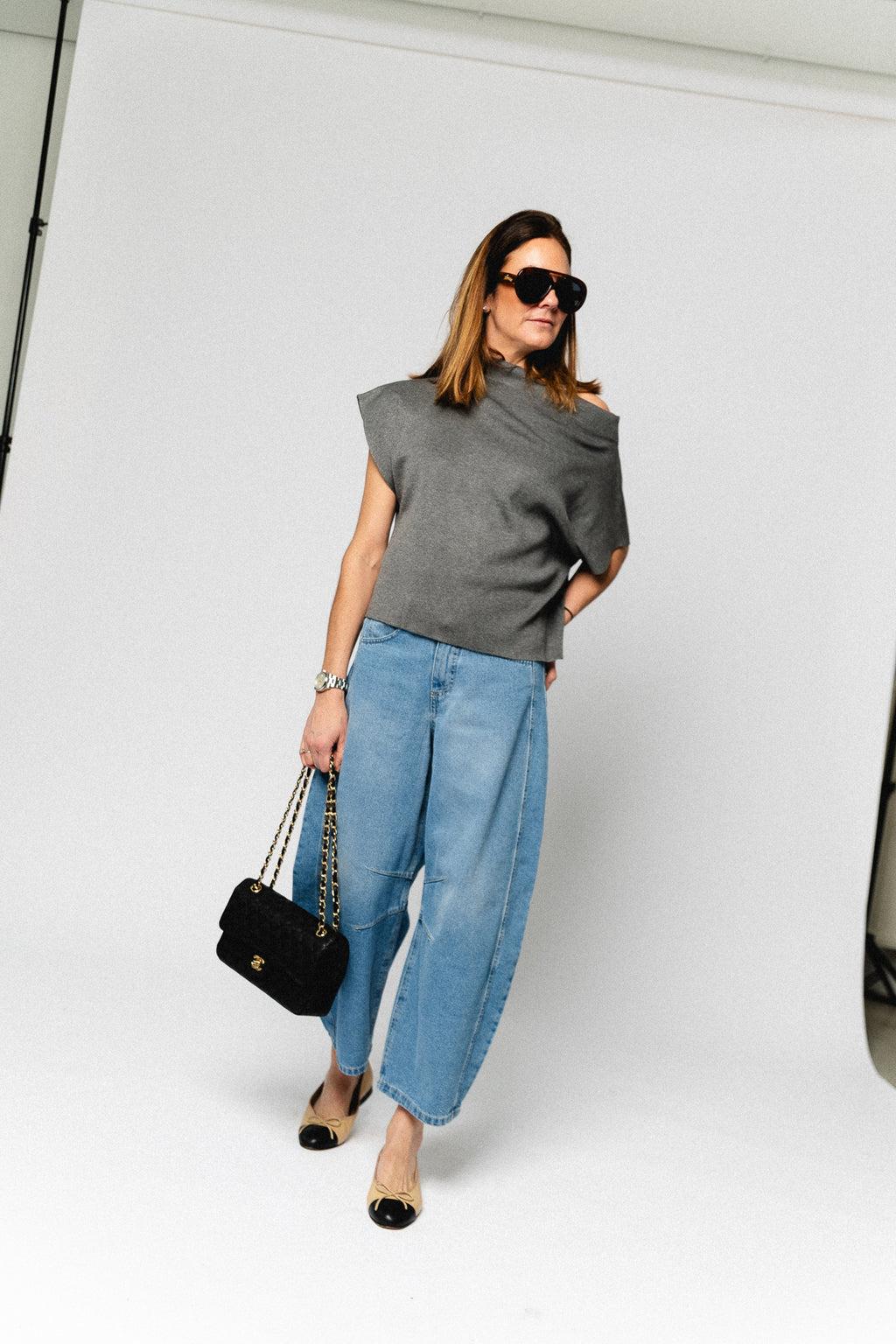 Celina Barrel Jeans Mittelblau