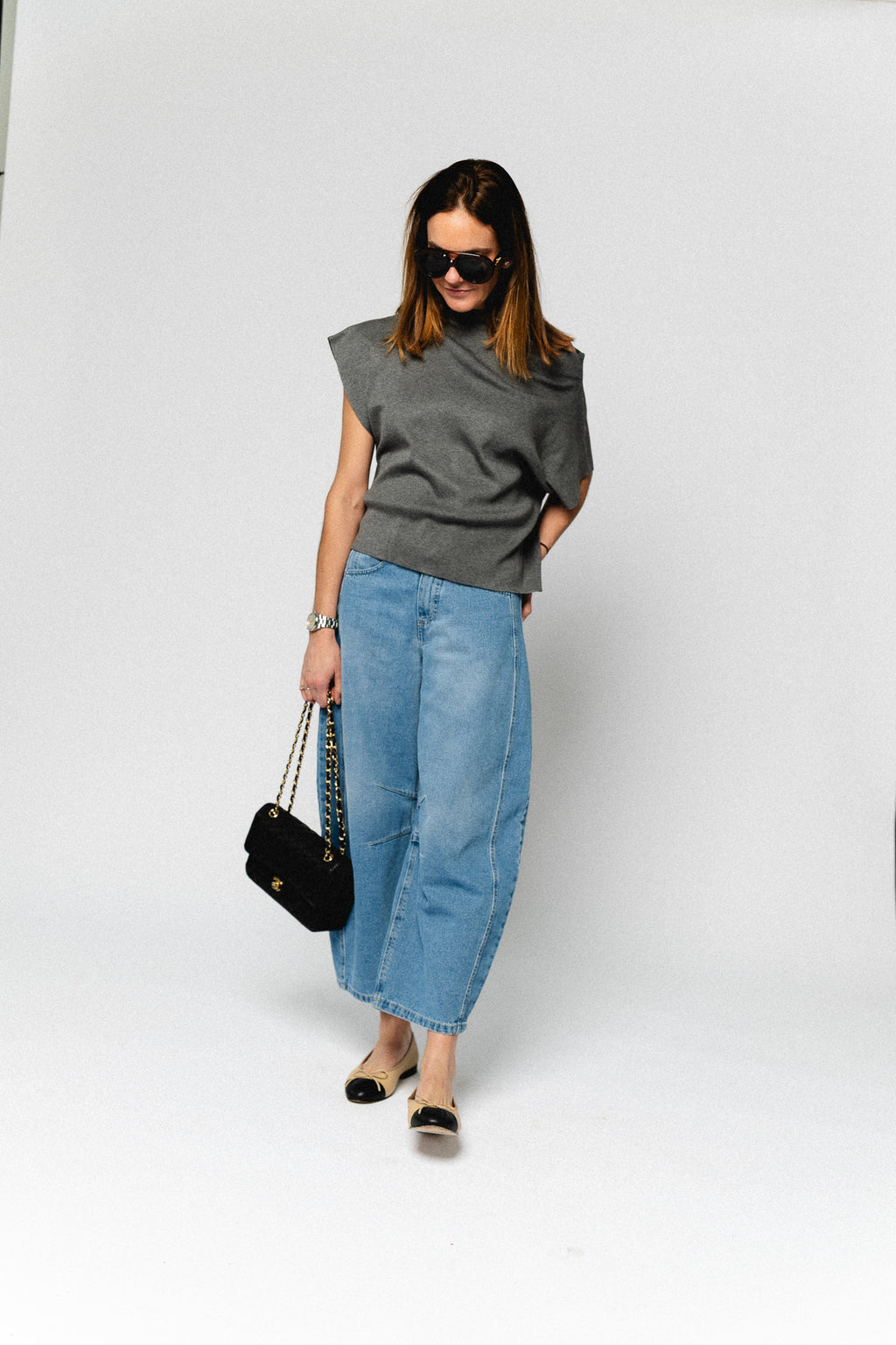 Celina Barrel Jeans Mittelblau