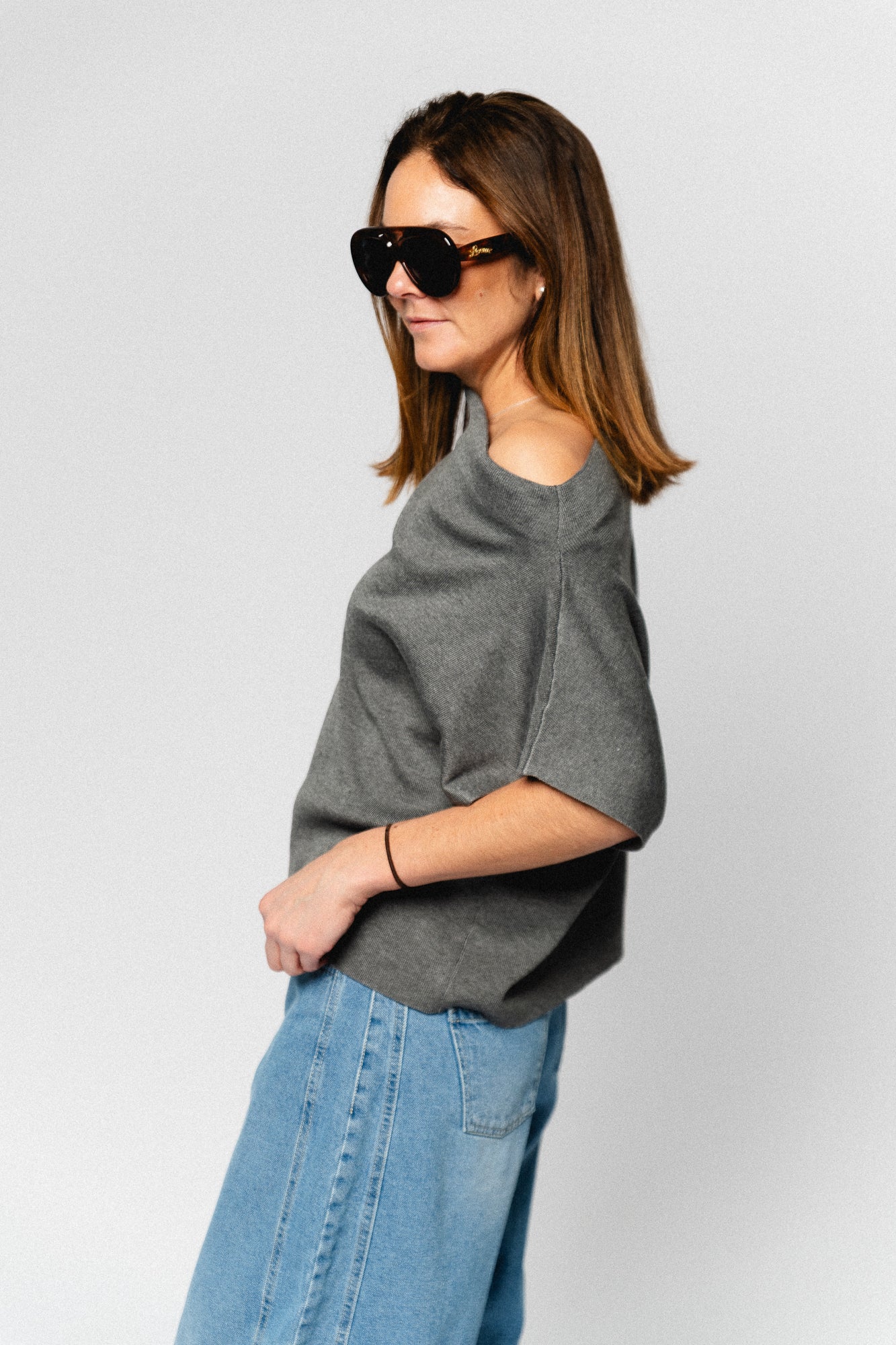 Aimee knitted top dark grey