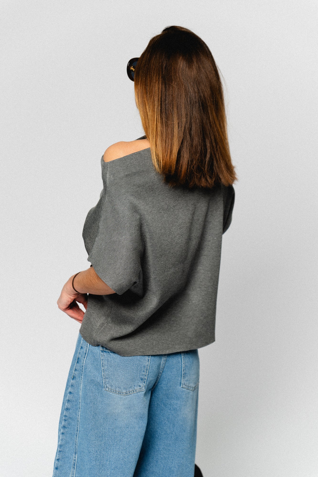 Aimee knitted top dark grey