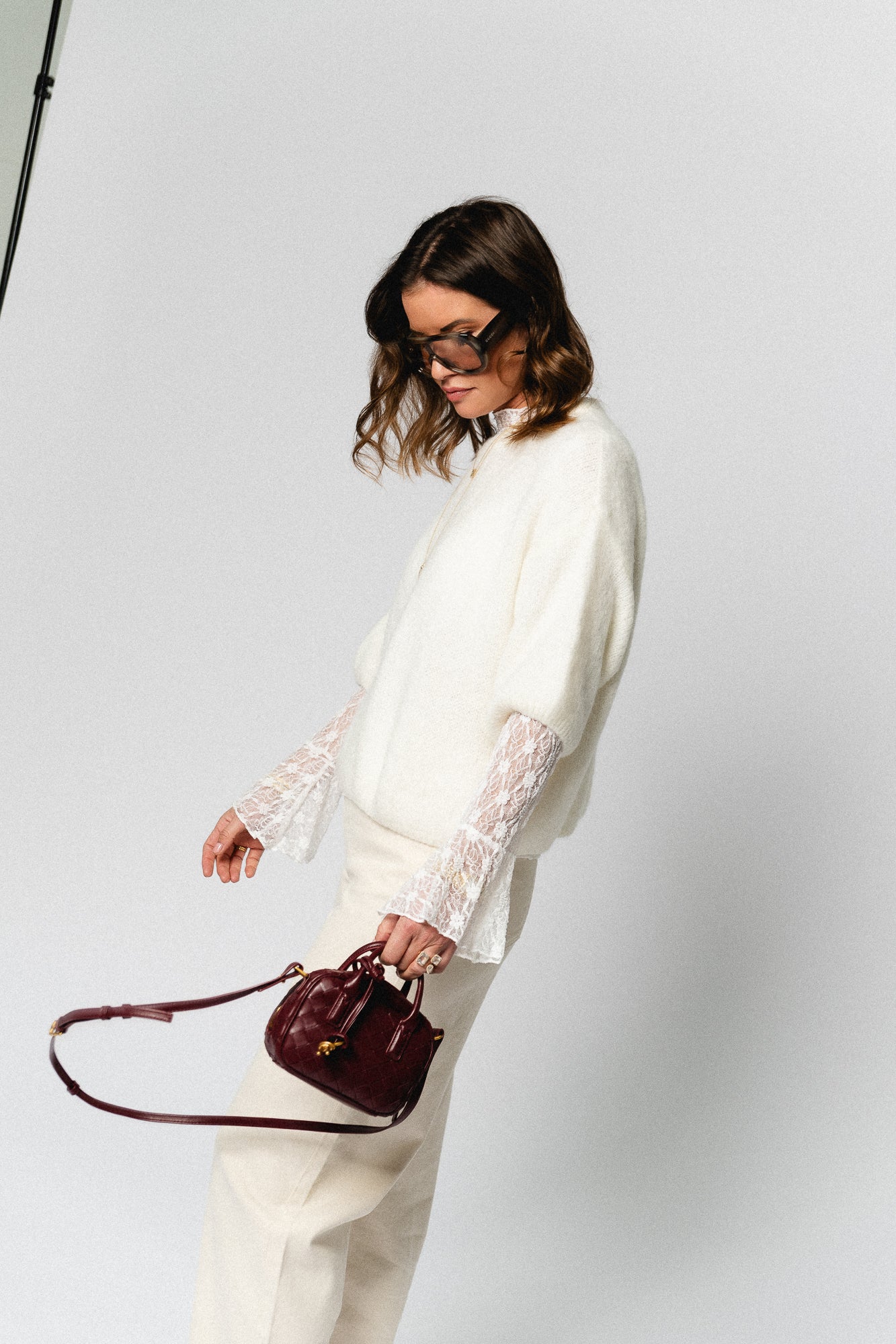 Flori mohair knitted jumper ecru