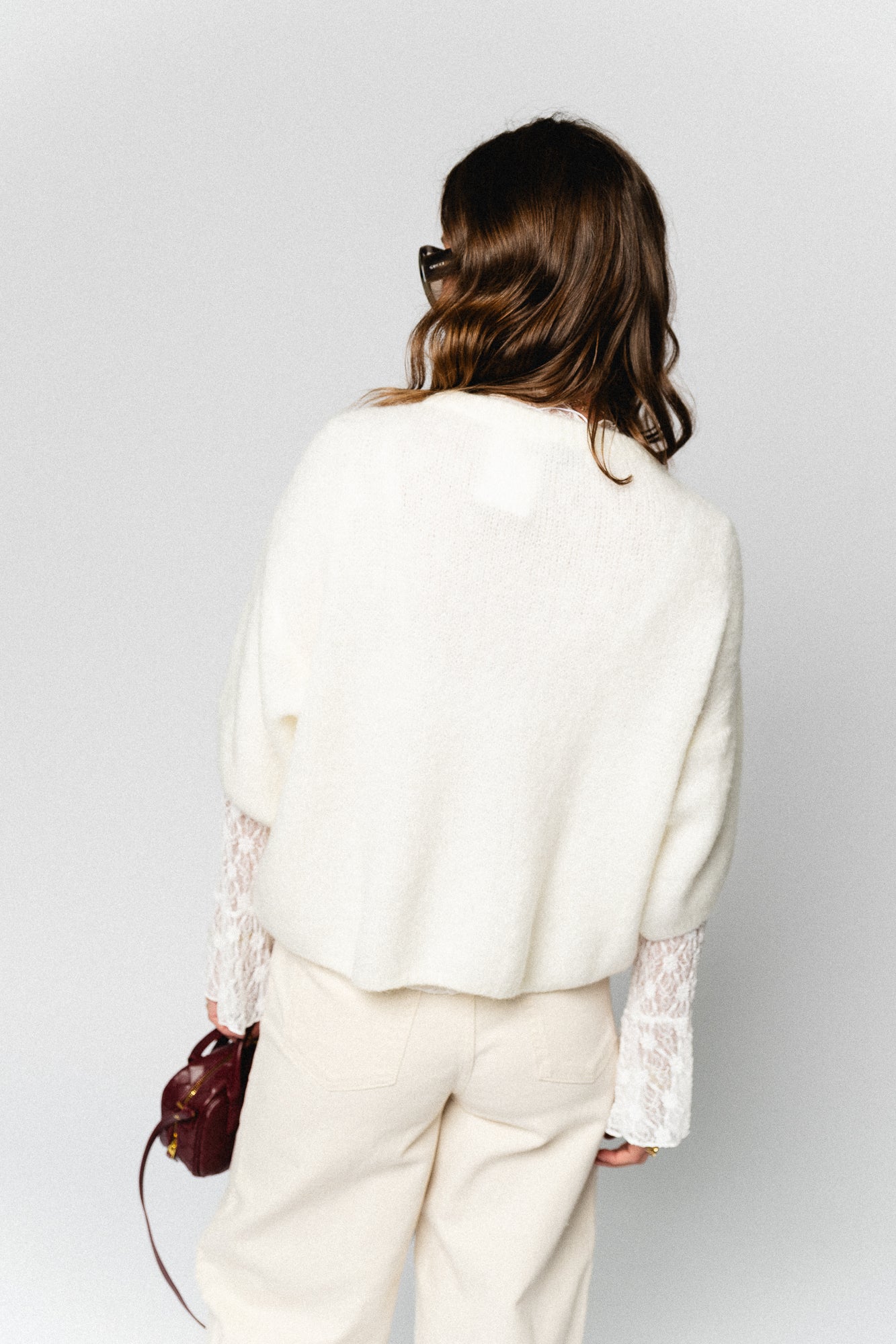 Flori mohair knitted jumper ecru