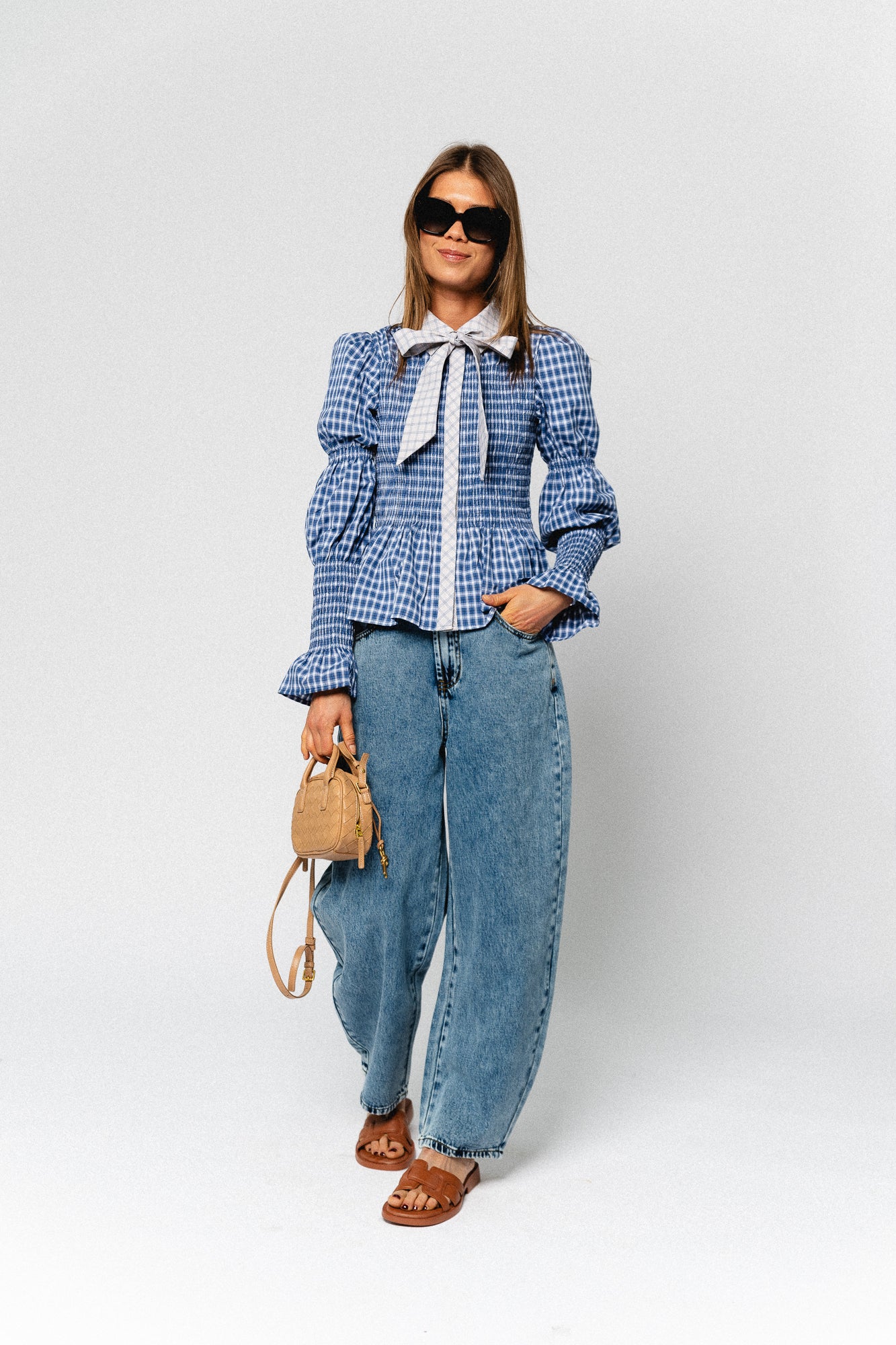 YASBekka LS smock shirt navy blazer