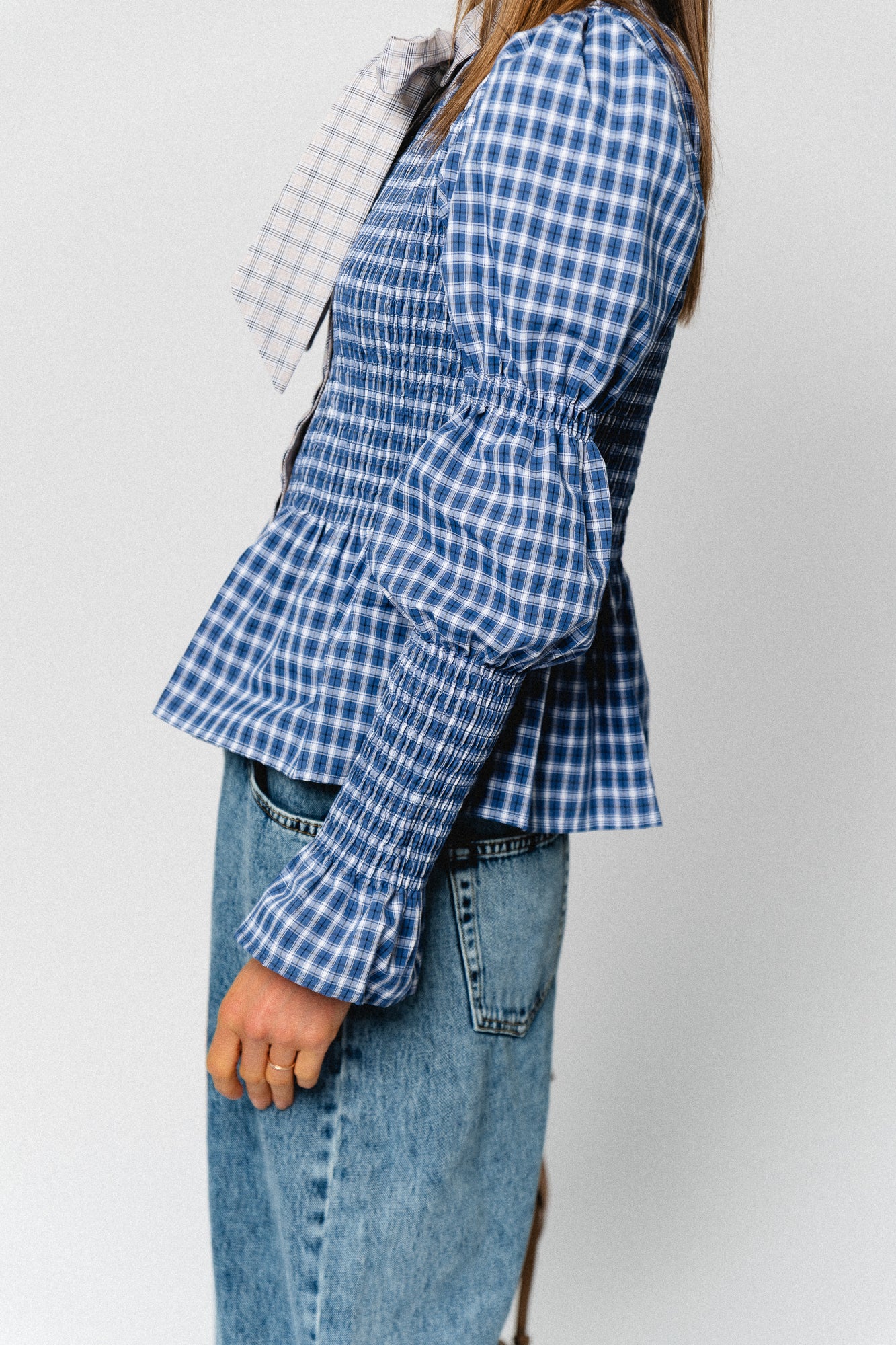 YASBekka LS smock shirt navy blazer