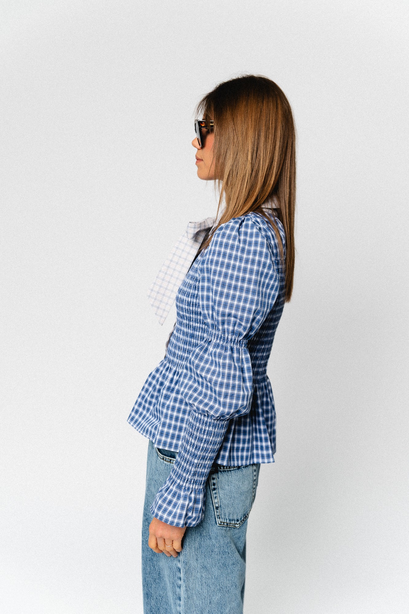 YASBekka LS smock shirt navy blazer