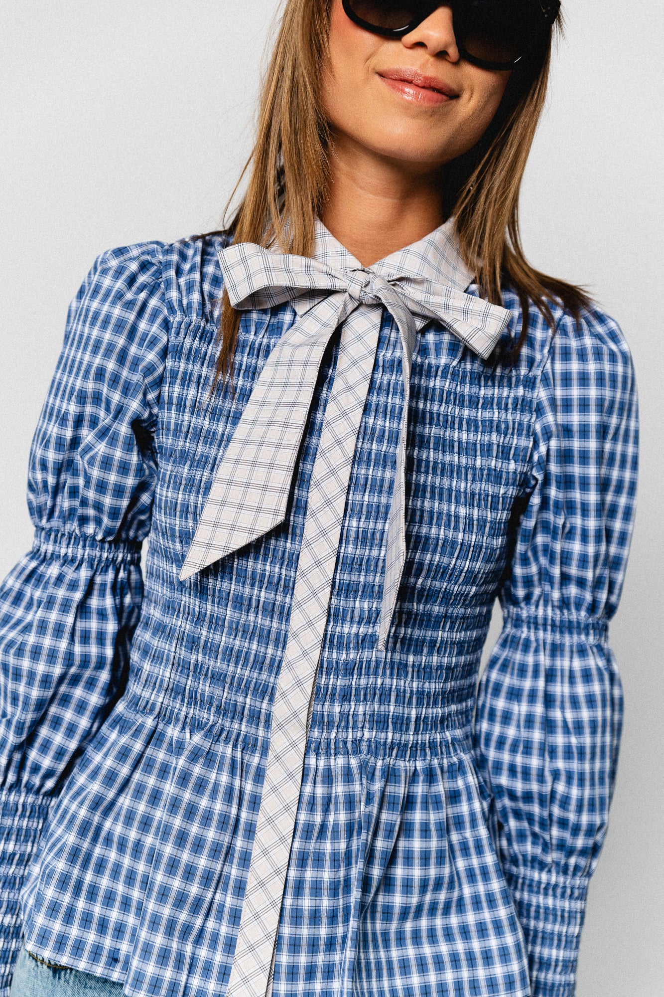 YASBekka LS smock shirt navy blazer