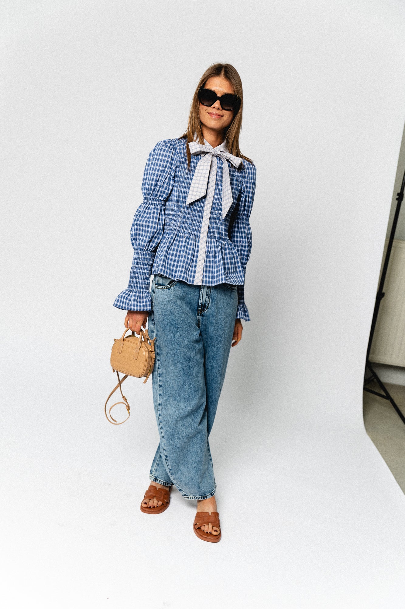 YASBekka LS smock shirt navy blazer