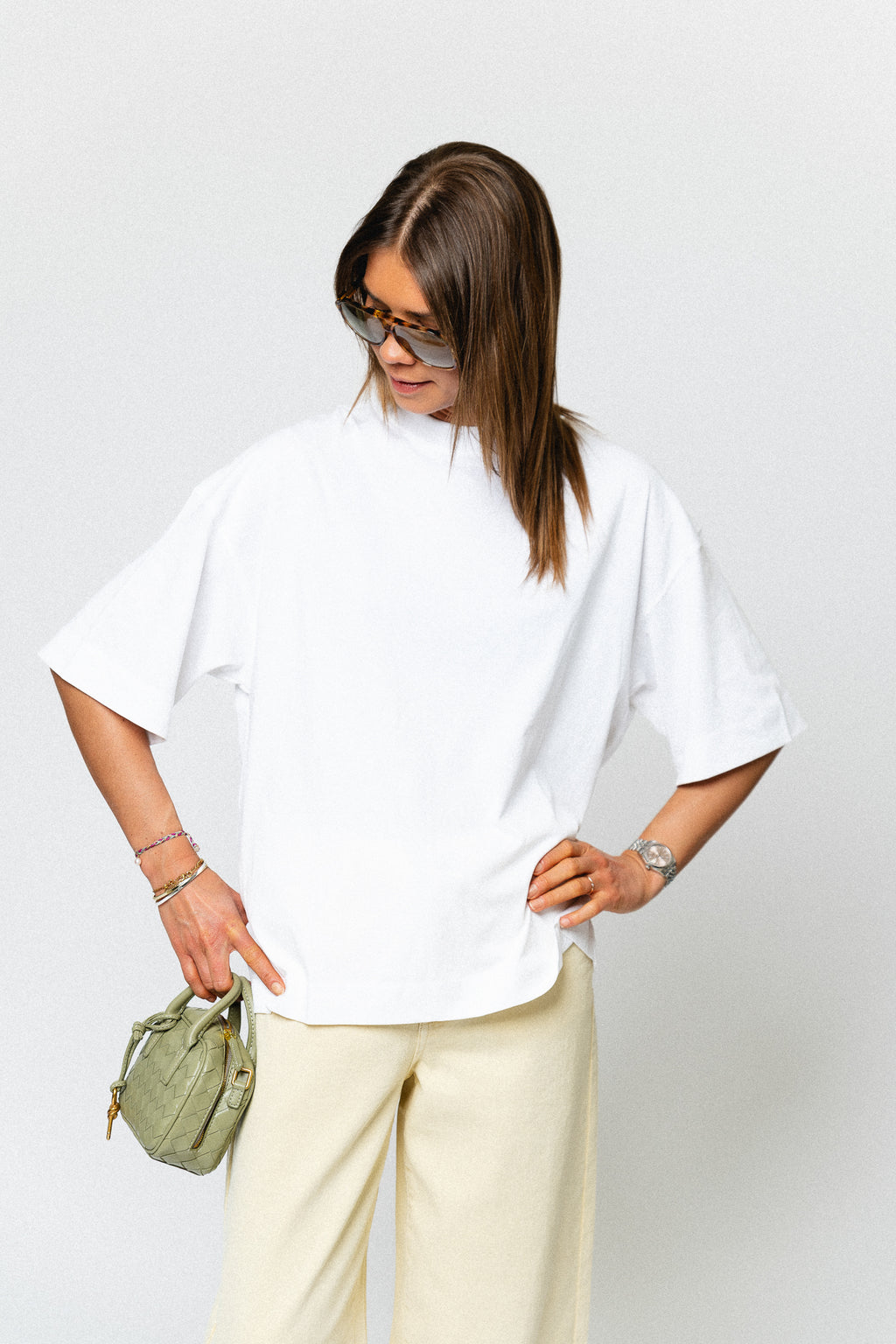 SLFColwoman 2/4 oversized tee bright white