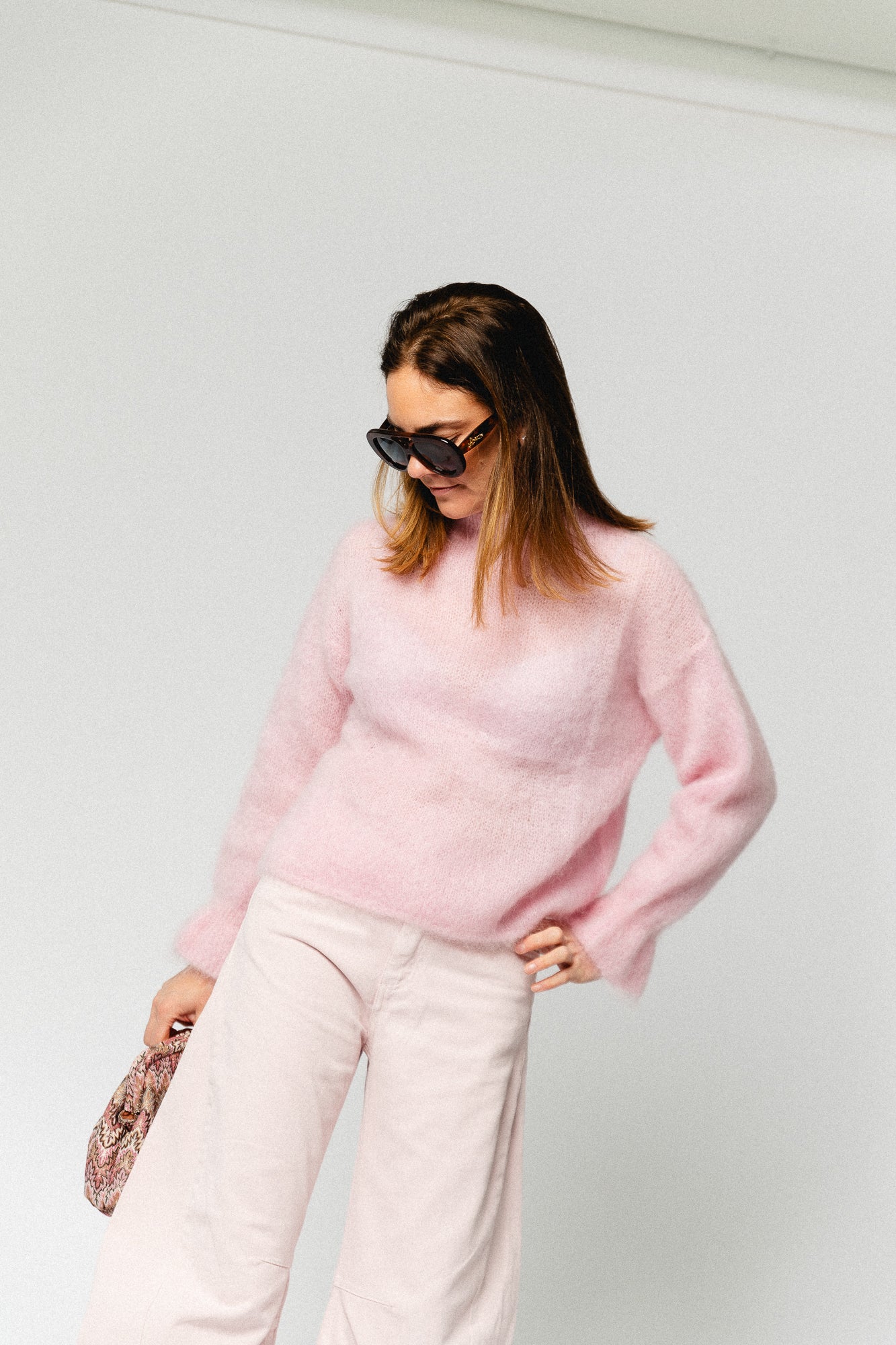 Clara mohair jumper baby pink