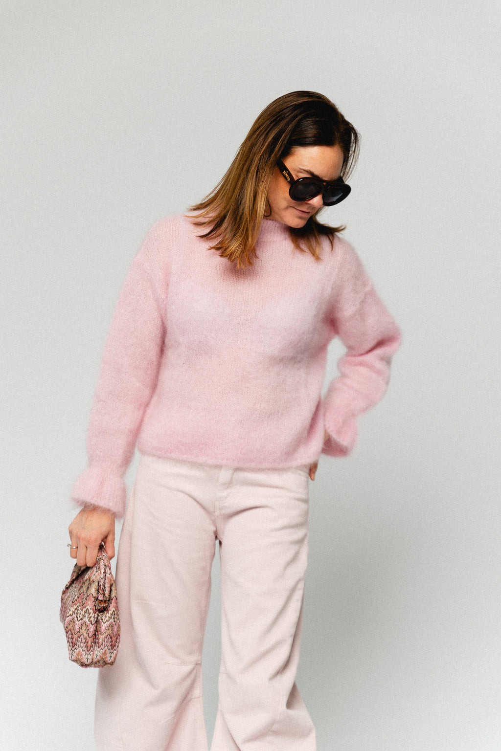 Clara mohair jumper baby pink