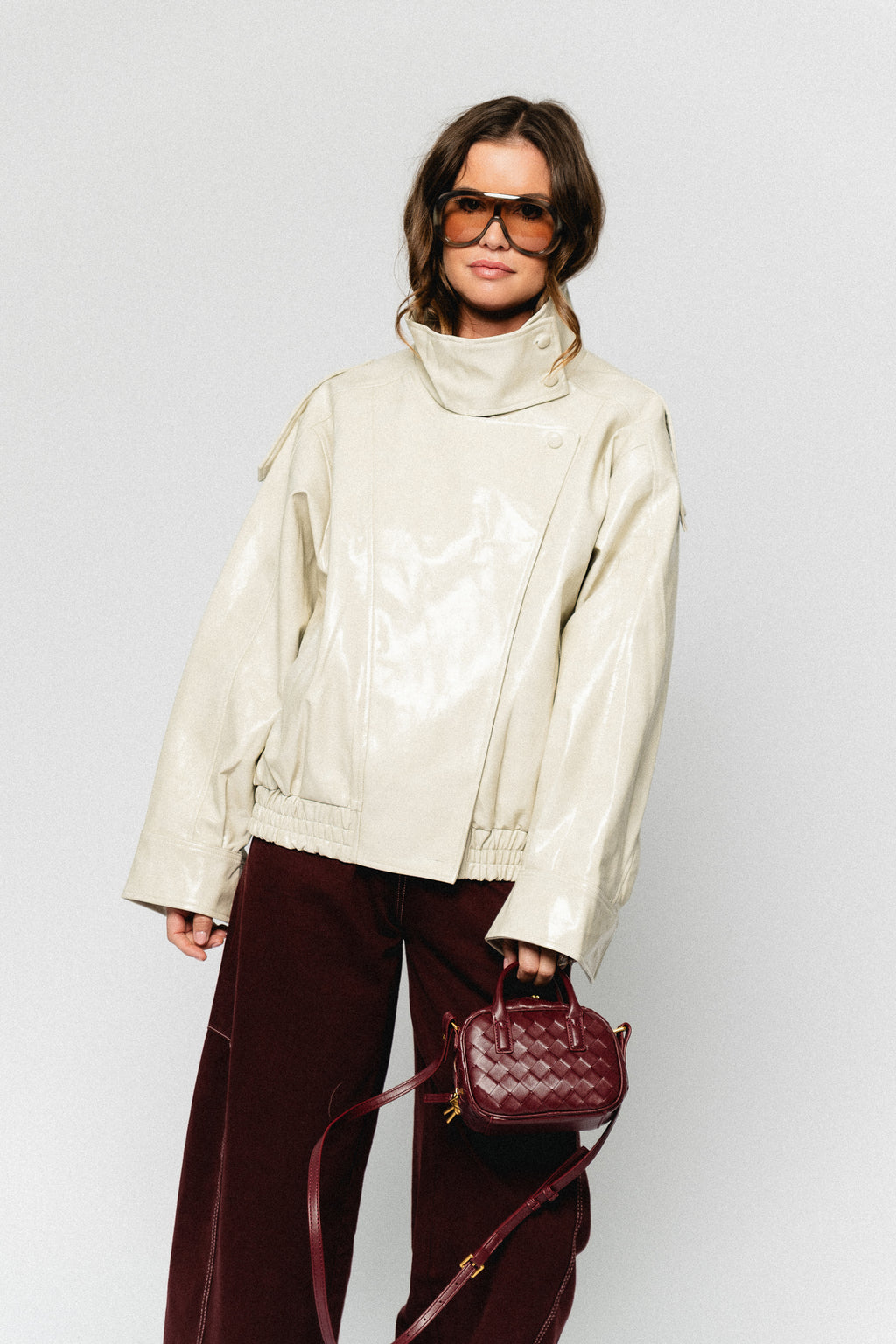 Ruby PU jacket almond milk