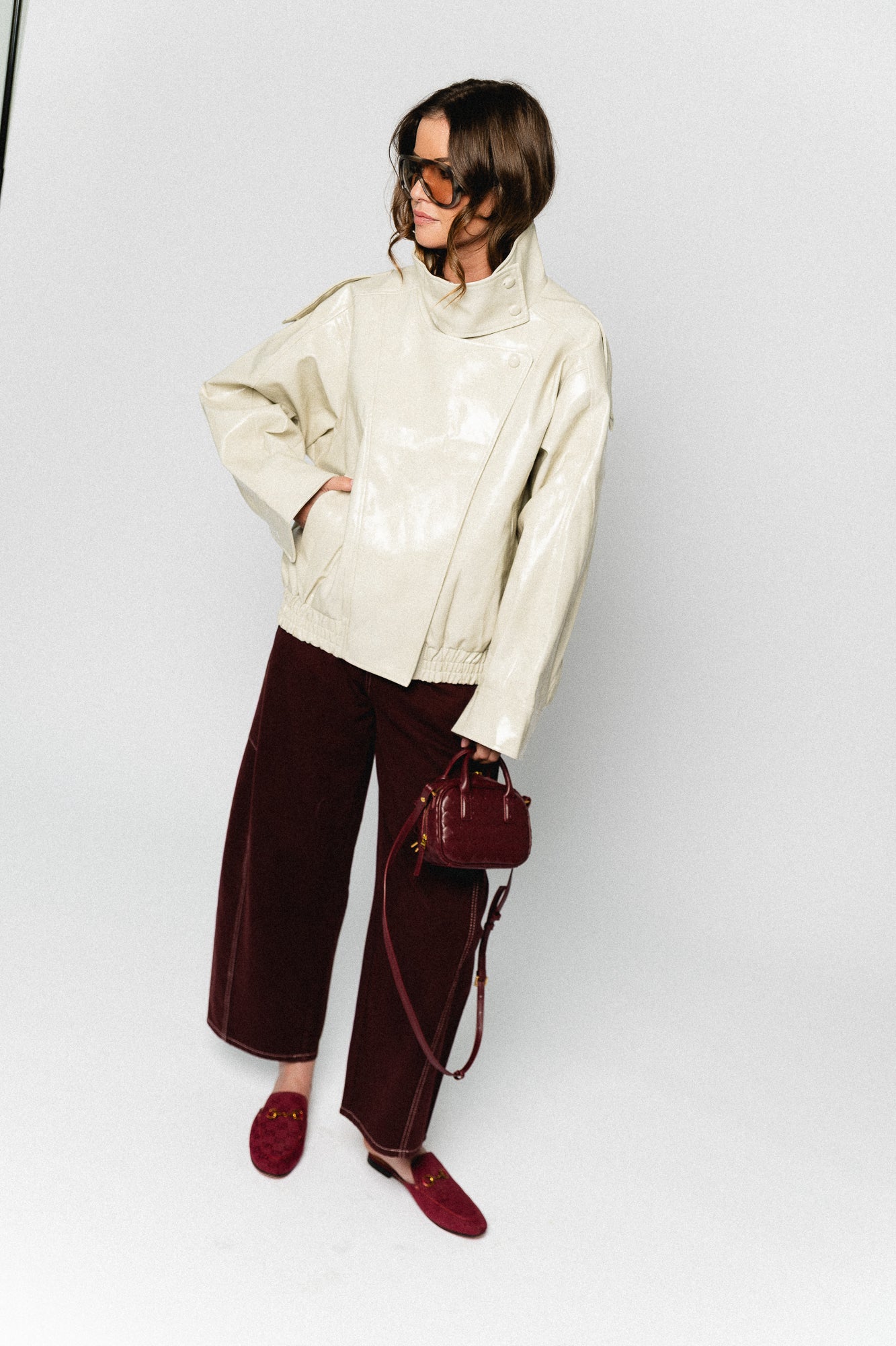 Ruby PU jacket almond milk