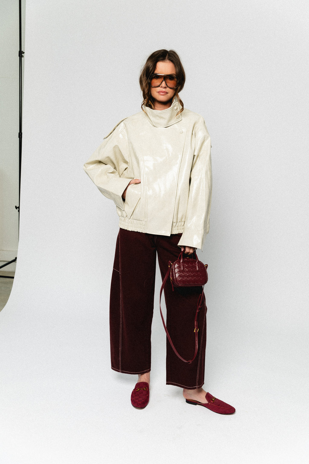 Ruby PU jacket almond milk