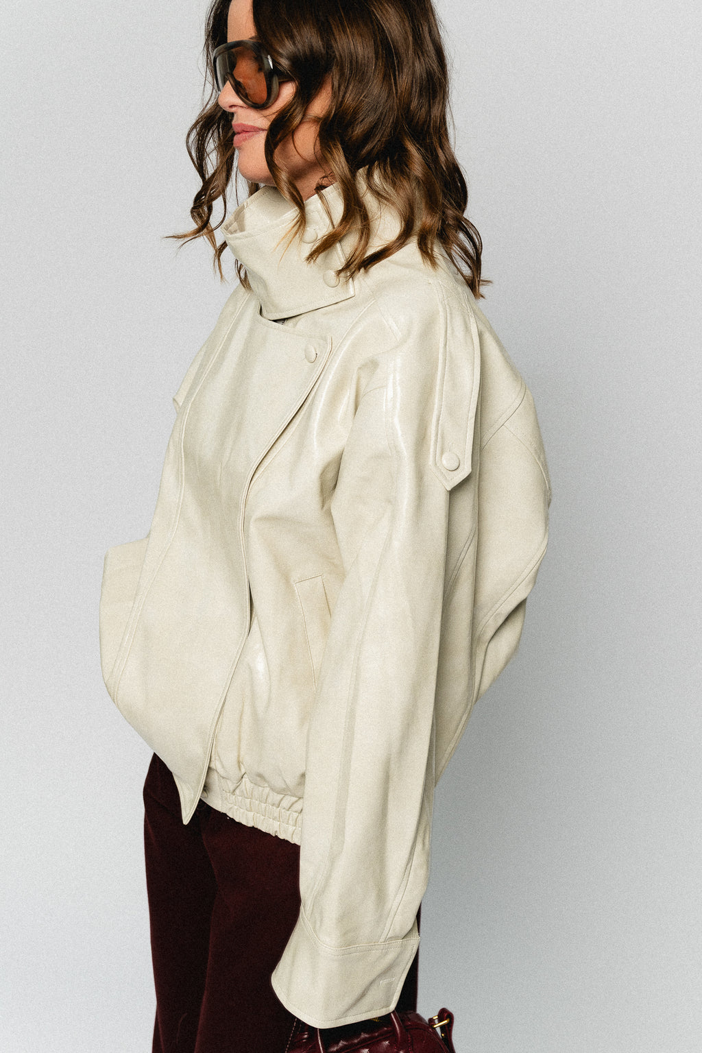 Ruby PU jacket almond milk